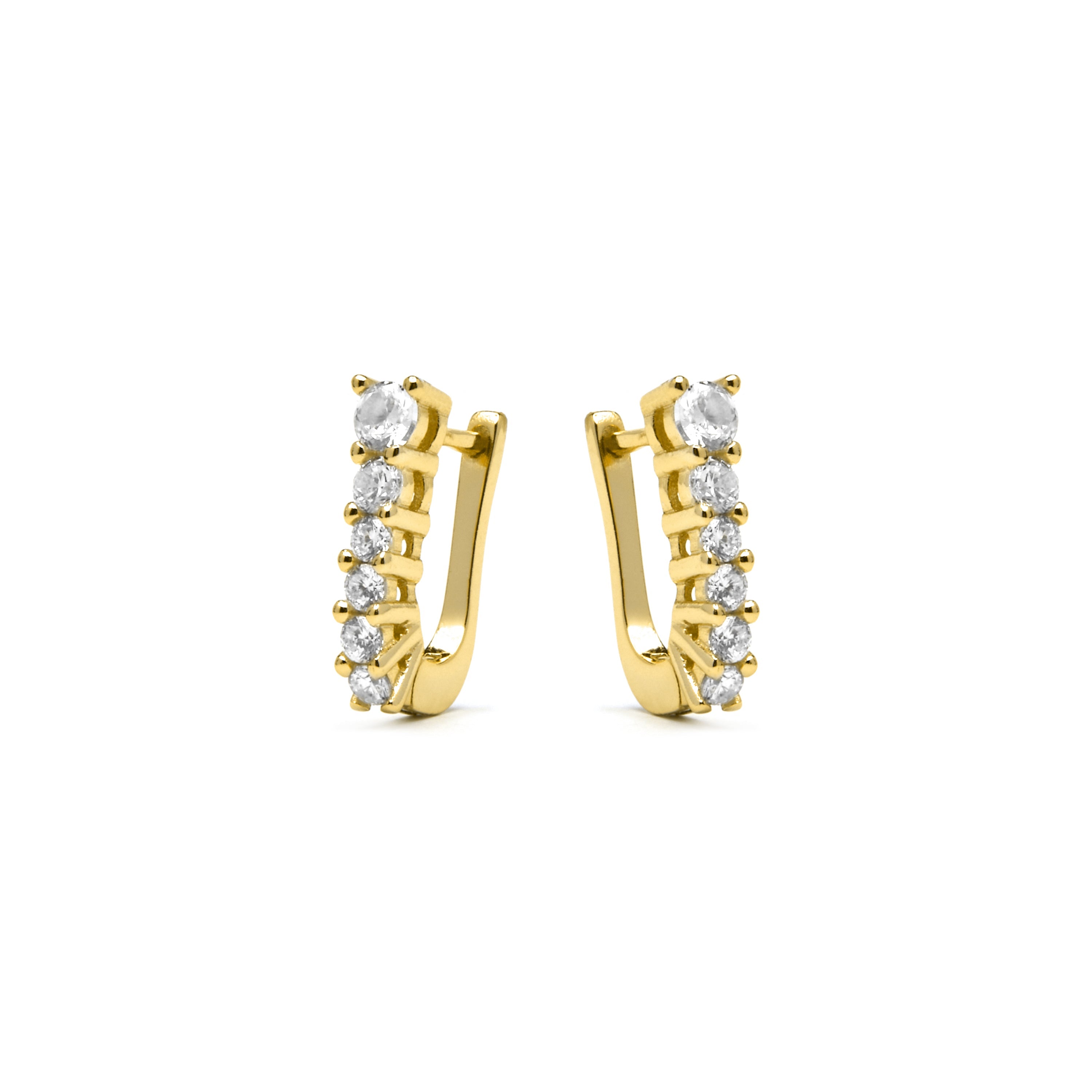 Pendientes de Plata de Ley 925 y Circonita Brillante acabado oro amarillo de 18k - Naswa