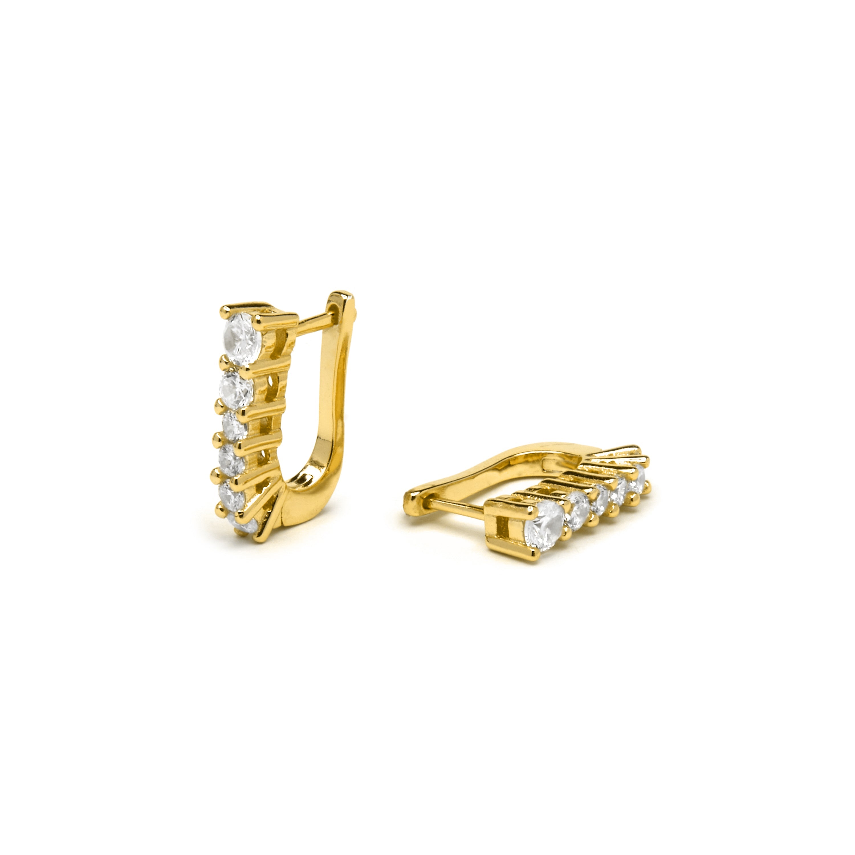 Pendientes de Plata de Ley 925 y Circonita Brillante acabado oro amarillo de 18k - Naswa
