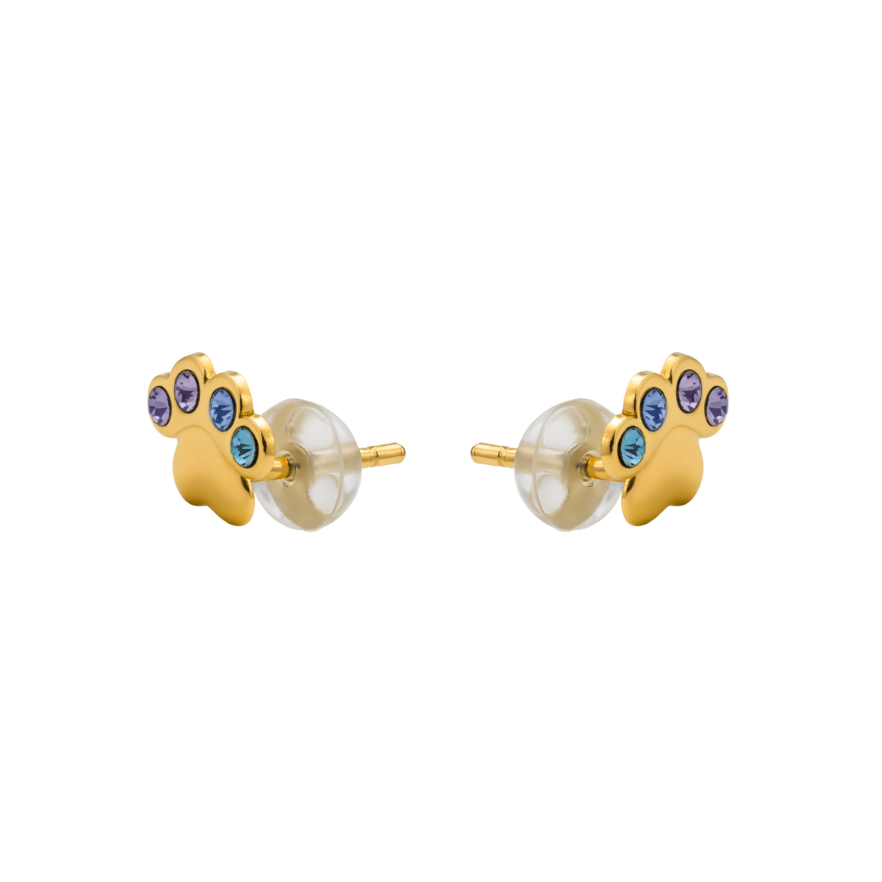 925 Sterling Silver Multicolor Cubic Zirconia Earrings with 18k Yellow Gold Finish - Narath