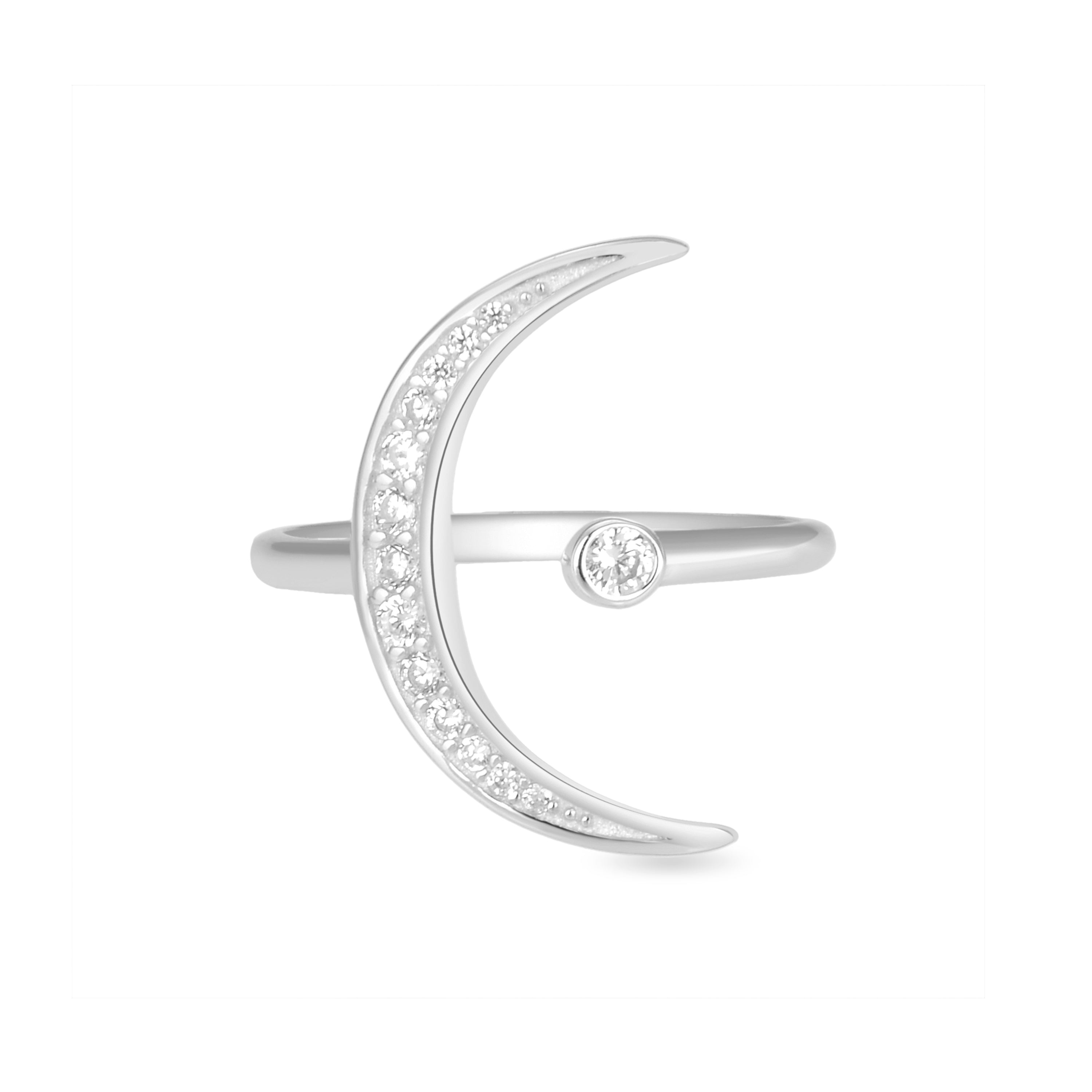 Anillo de Plata de Ley 925 con Circonita Brillante acabado en rodio - Domi