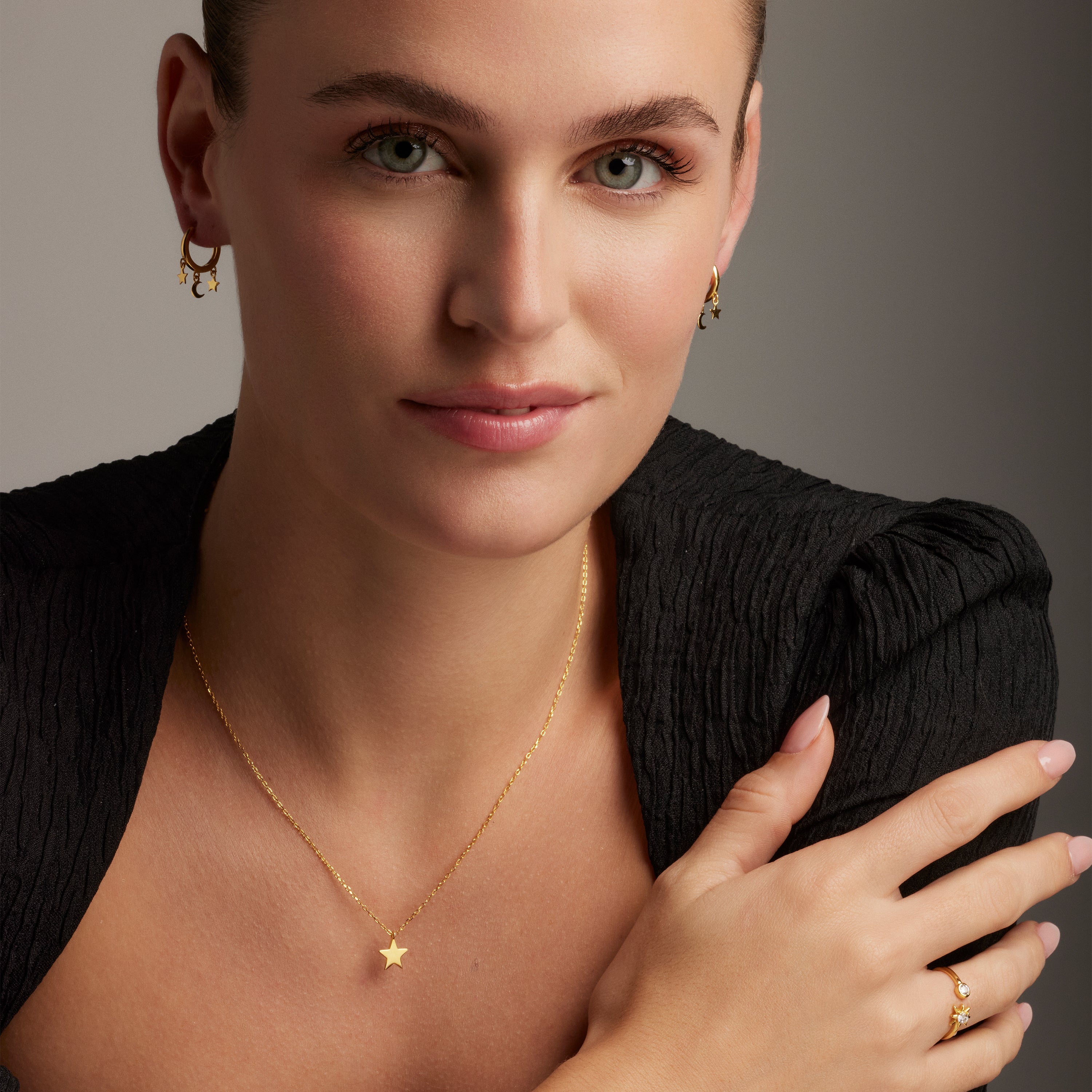 925 Sterling Silver Ring with Brilliant Zirconia finished in 18K Yellow Gold - Lialt