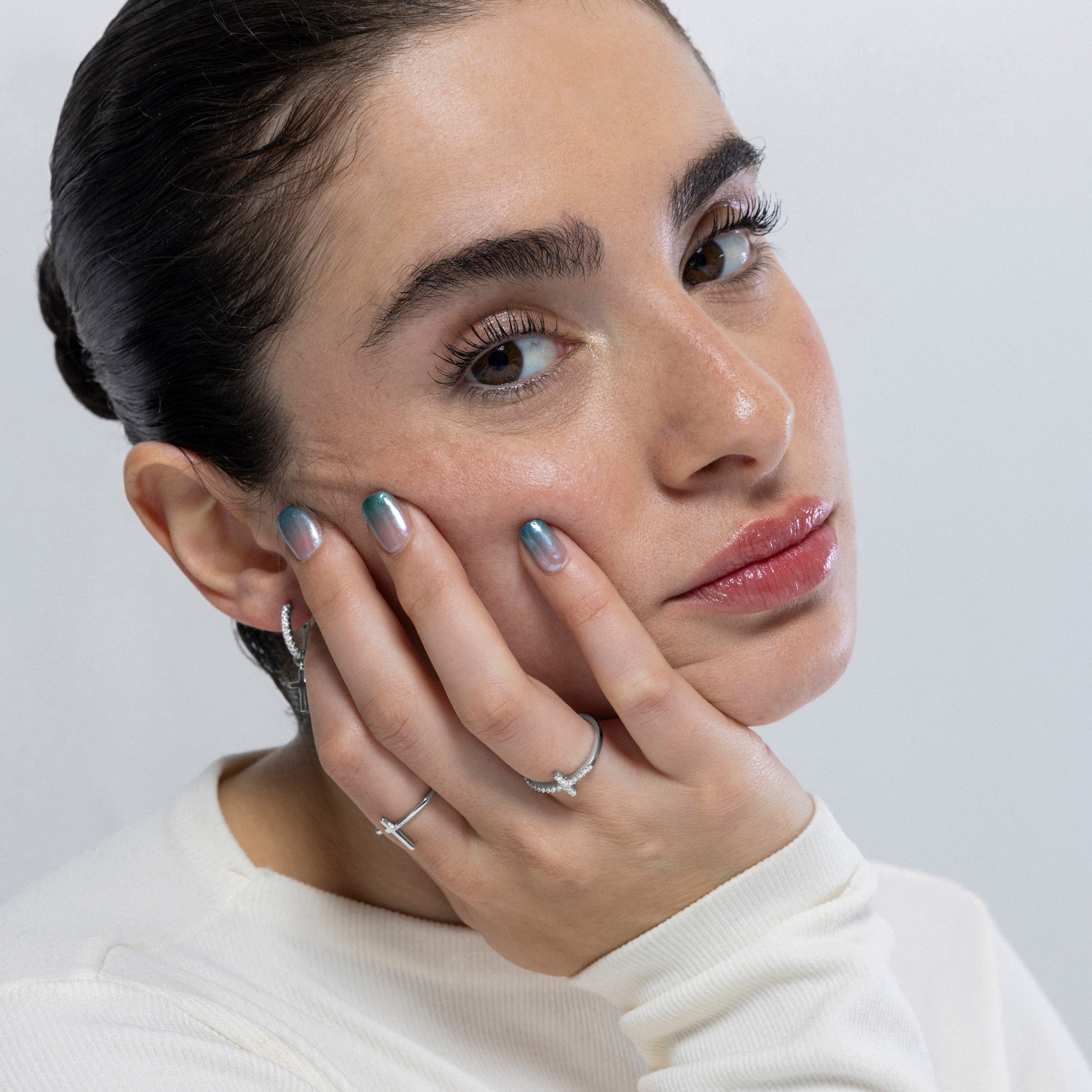 925 Sterling Silver Ring with Brilliant Zirconia, Rhodium Finish - Iara