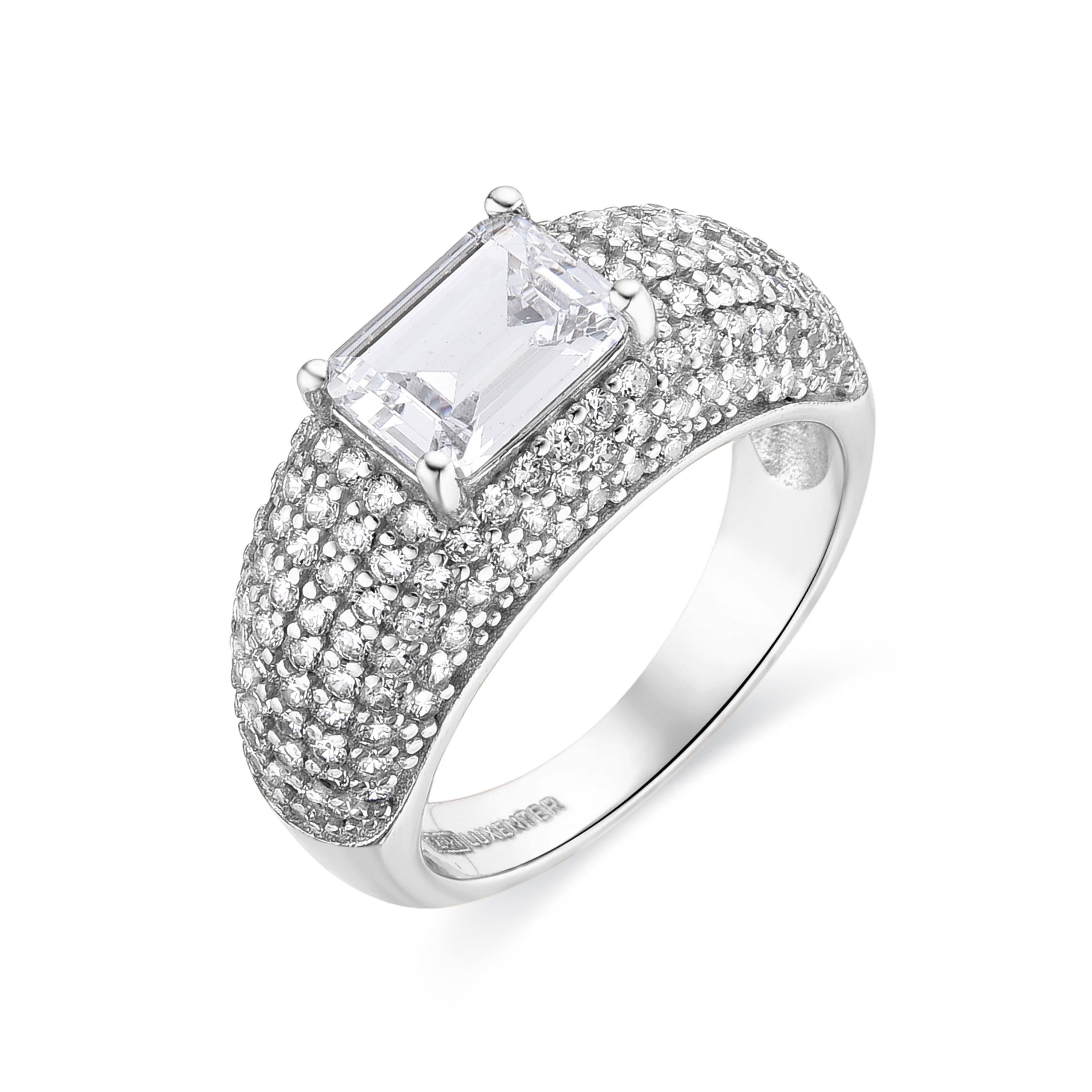 Anillo de Plata de Ley 925 con Circonita Rosa acabado en rodio - Ciadar