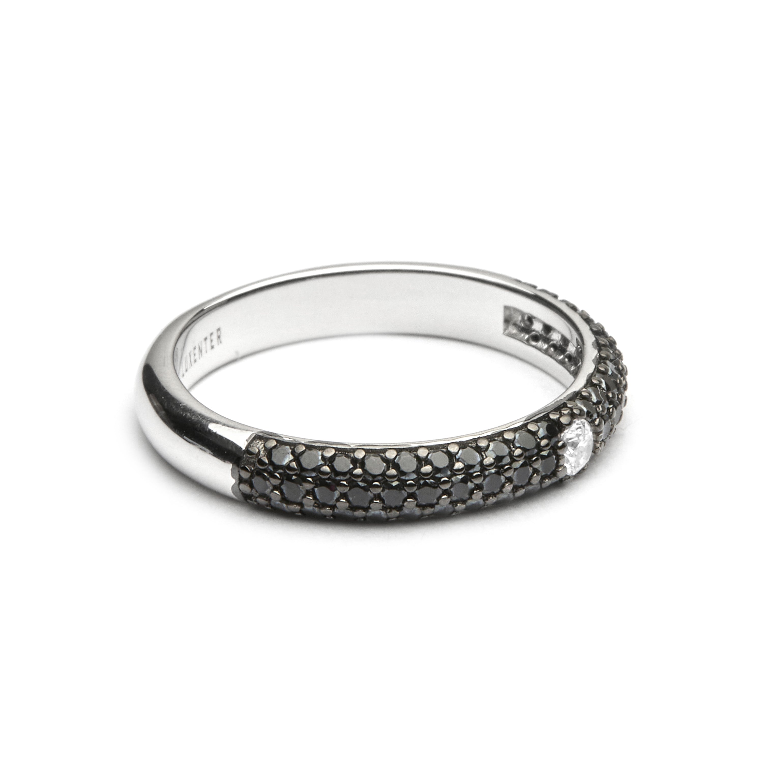 Anillo de Plata de Ley 925 y Circonita Onix acabado en rodio - Ontary