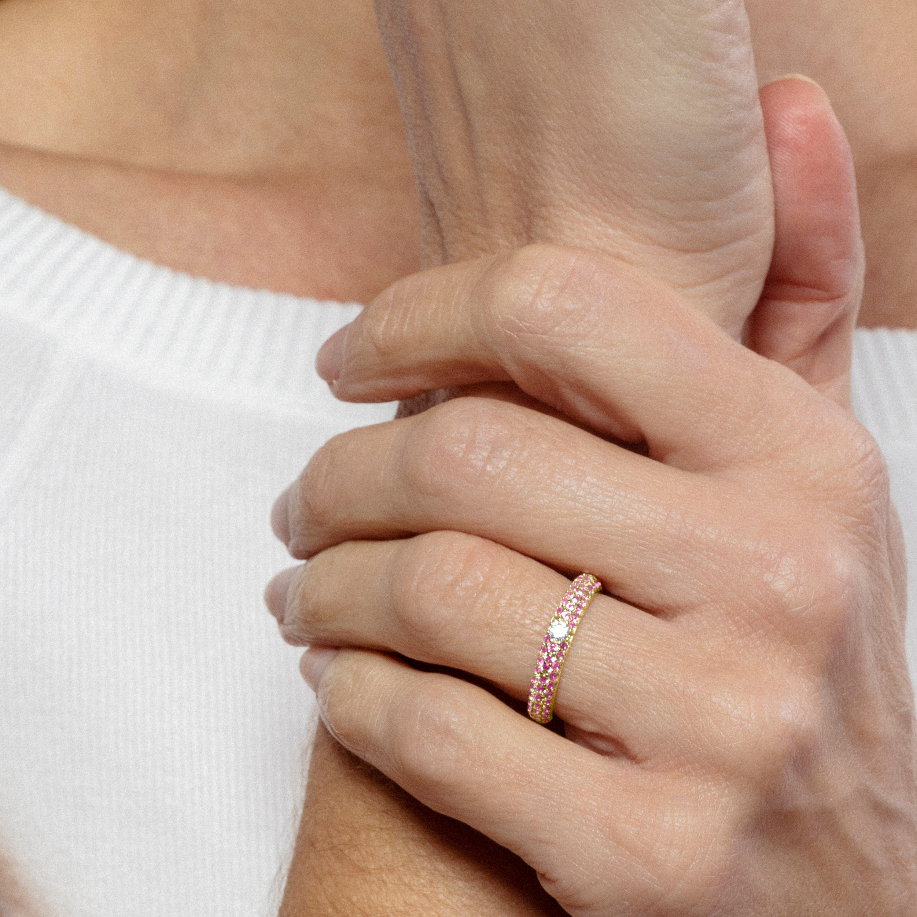 925 Sterling Silver Ring with Sapphire Zirconia and 18K Yellow Gold finish - Ontary