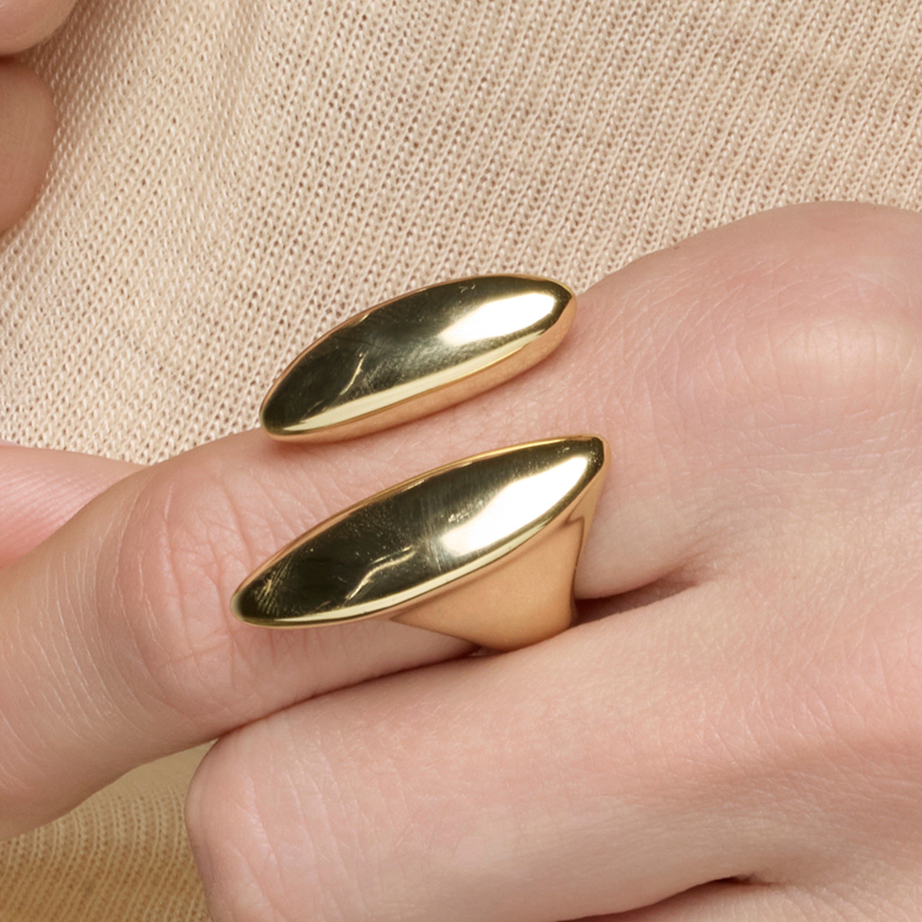 925 Sterling Silver Ring with 18k Yellow Gold Finish - Sures