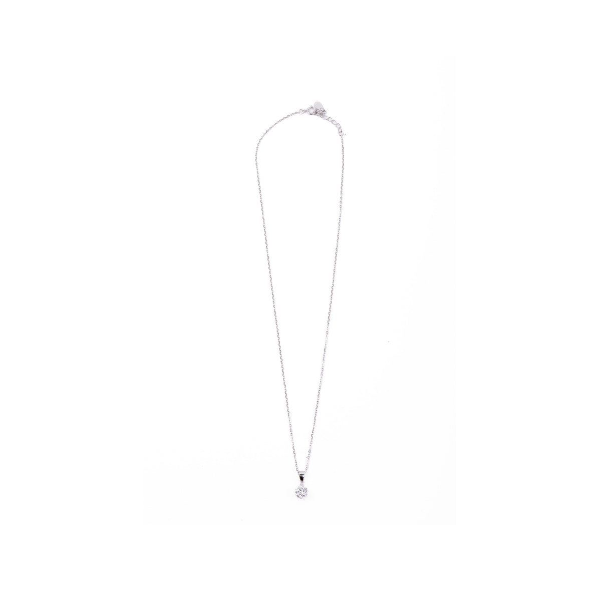 925 Sterling Silver Necklace with Brilliant Zirconia, Rhodium Finish - Yedia