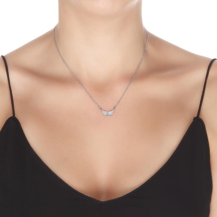 925 Sterling Silver Brilliant Cubic Zirconia Rhodium Plated Necklace - Purity