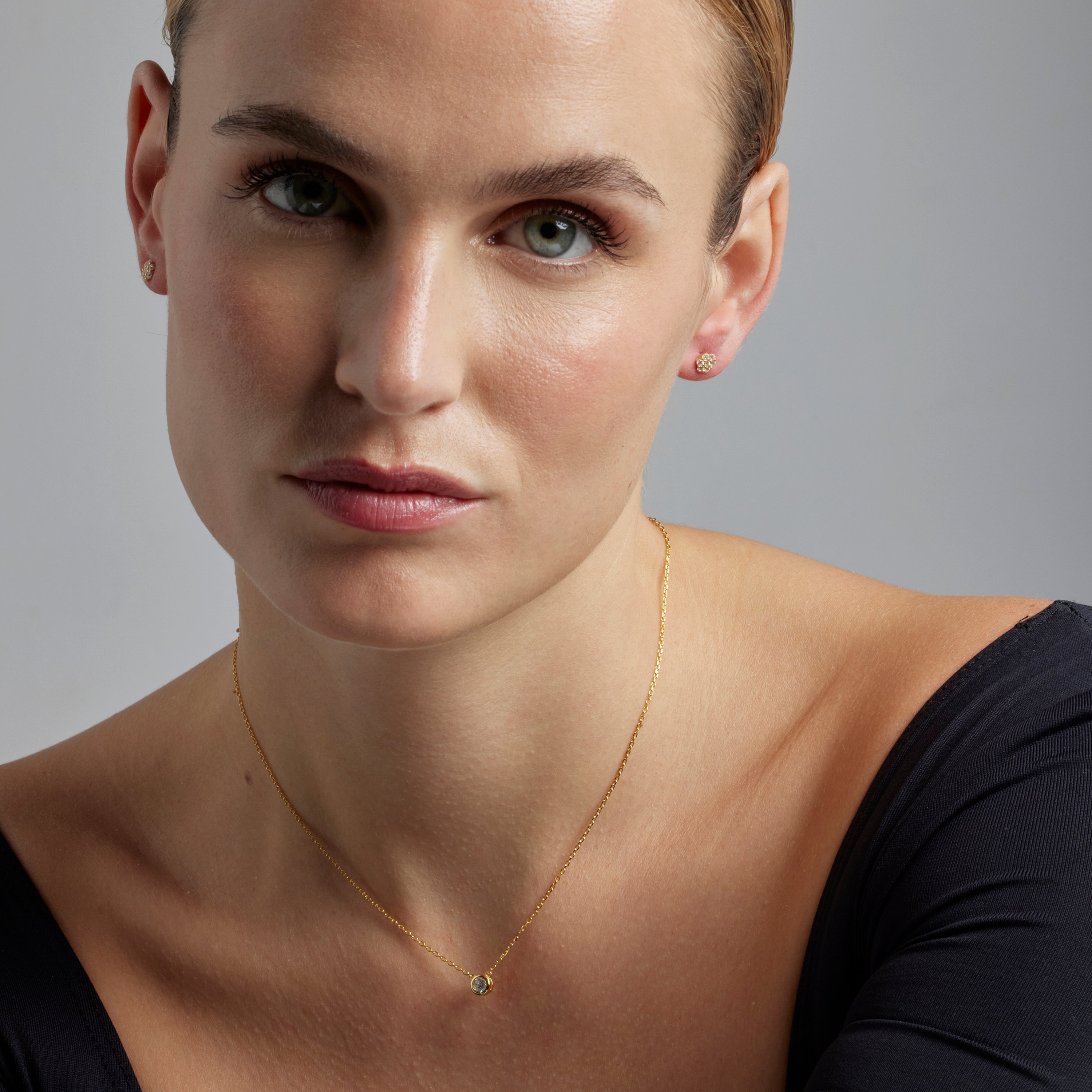925 Sterling Silver Necklace with Brilliant Zirconia in 18K Yellow Gold Finish - Imrak