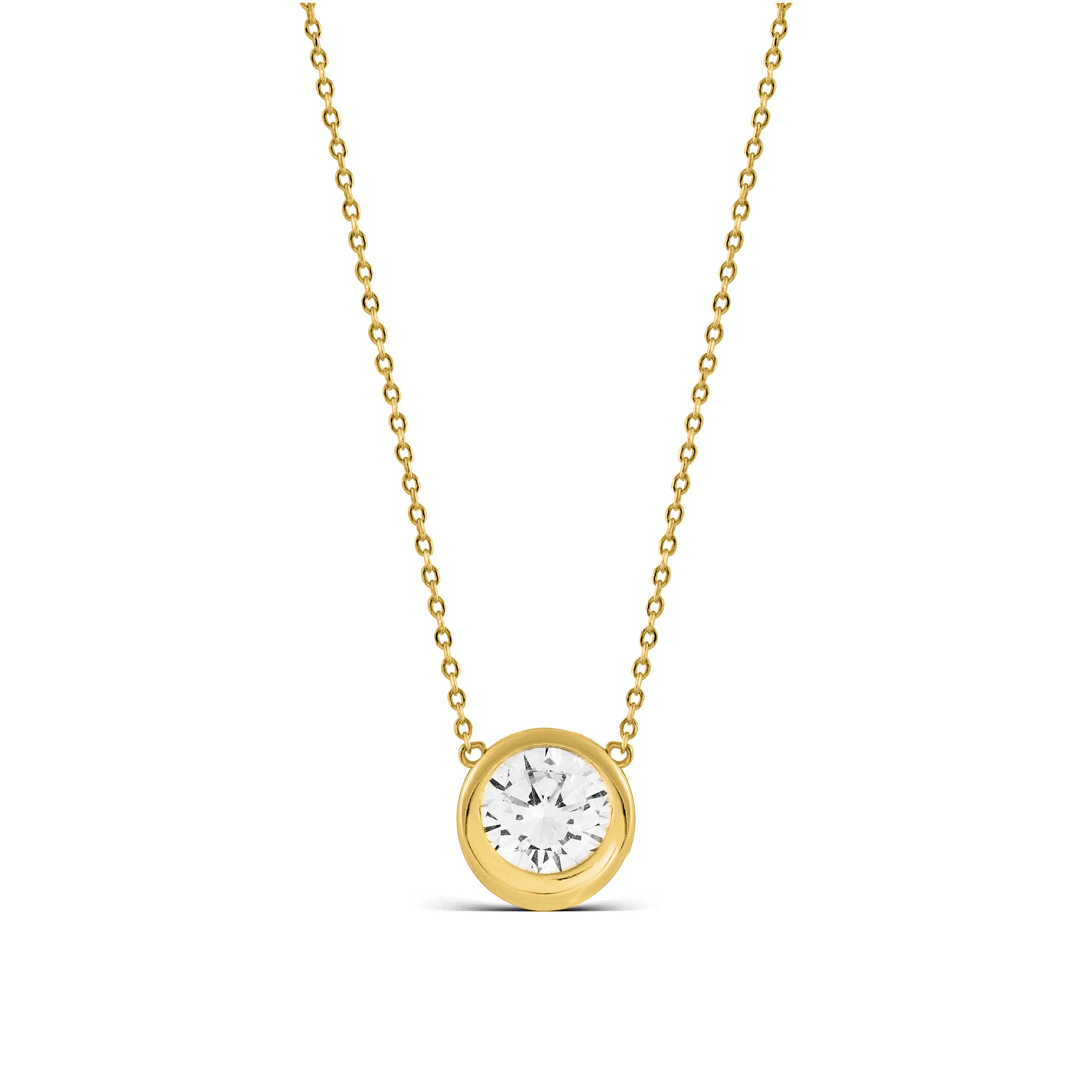 Collar de Plata de Ley 925 con Circonita Brillante acabado en oro amarillo 18K - Imrak