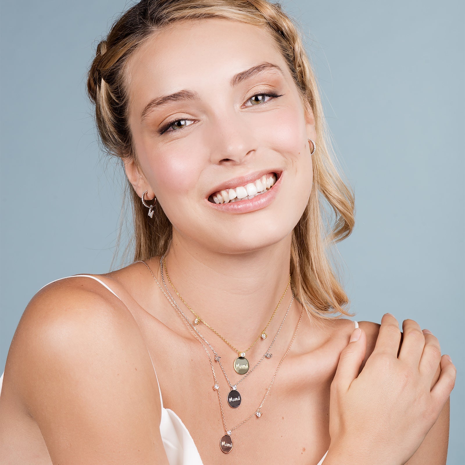 925 Sterling Silver Necklace with Brilliant Zirconia Finished in 18K Rose Gold - Waeni