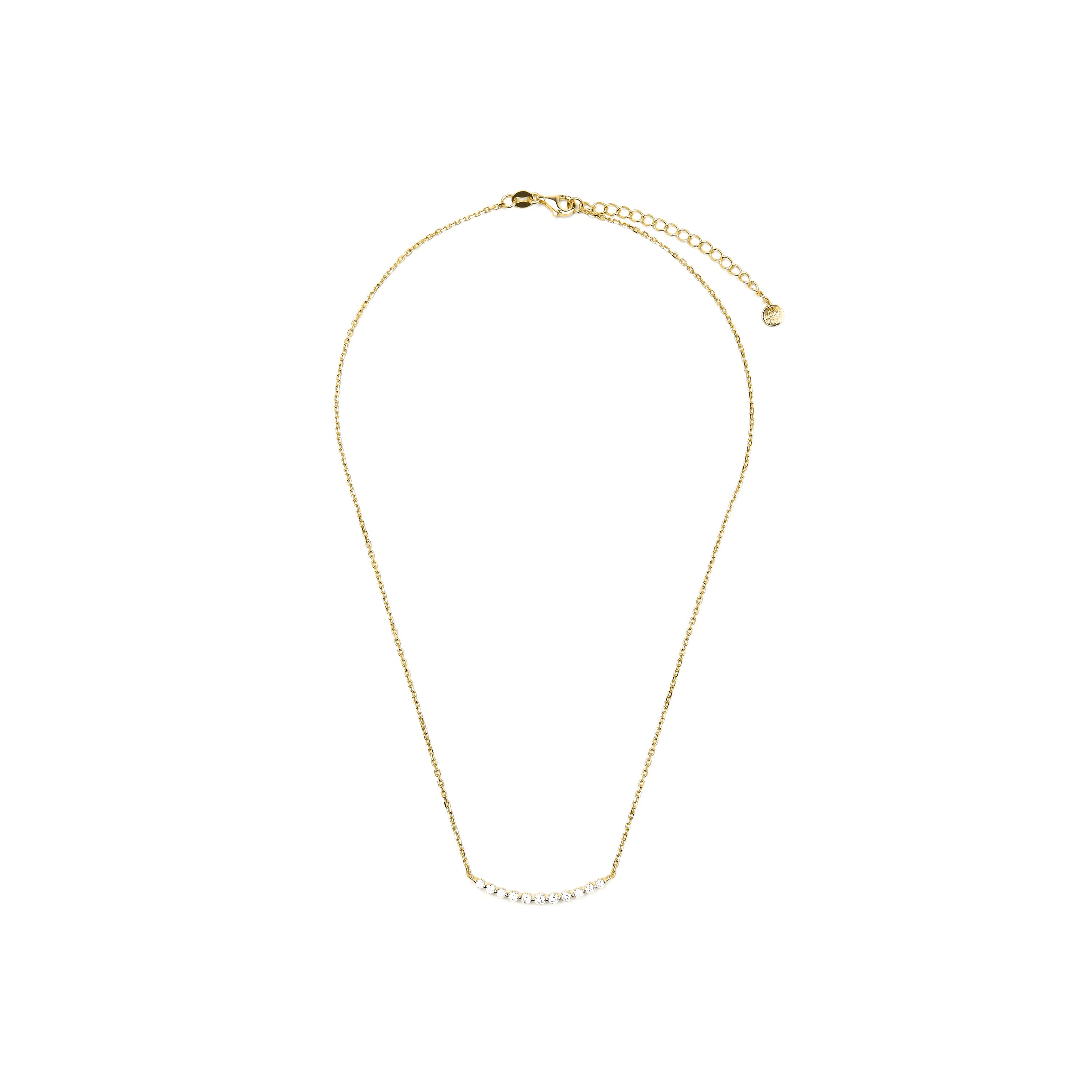 925 Sterling Silver and Brilliant Zirconia Necklace, 18k Yellow Gold Finish - Copim