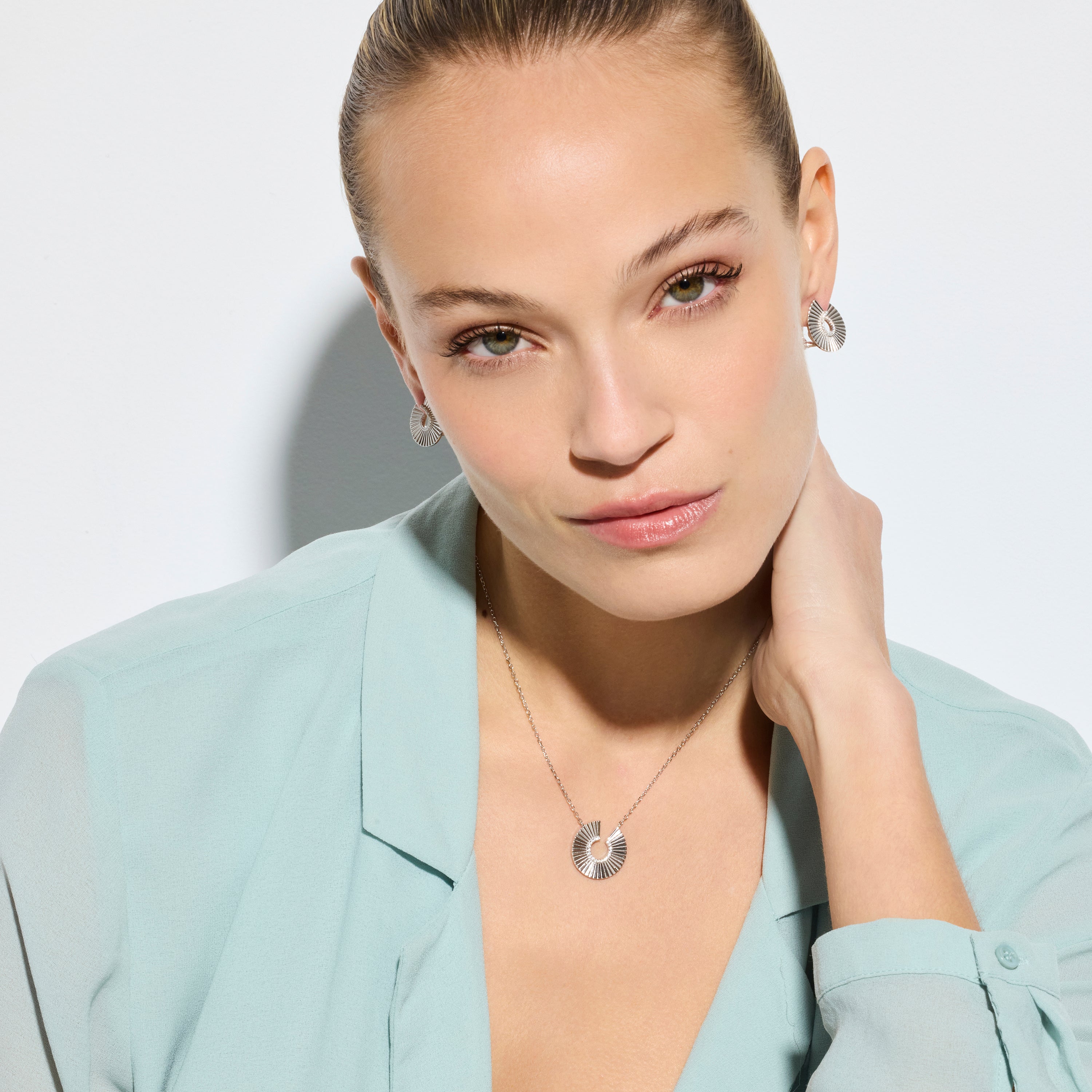 925 Sterling Silver and Brilliant Zirconia Necklace, Rhodium Finish - Dragi