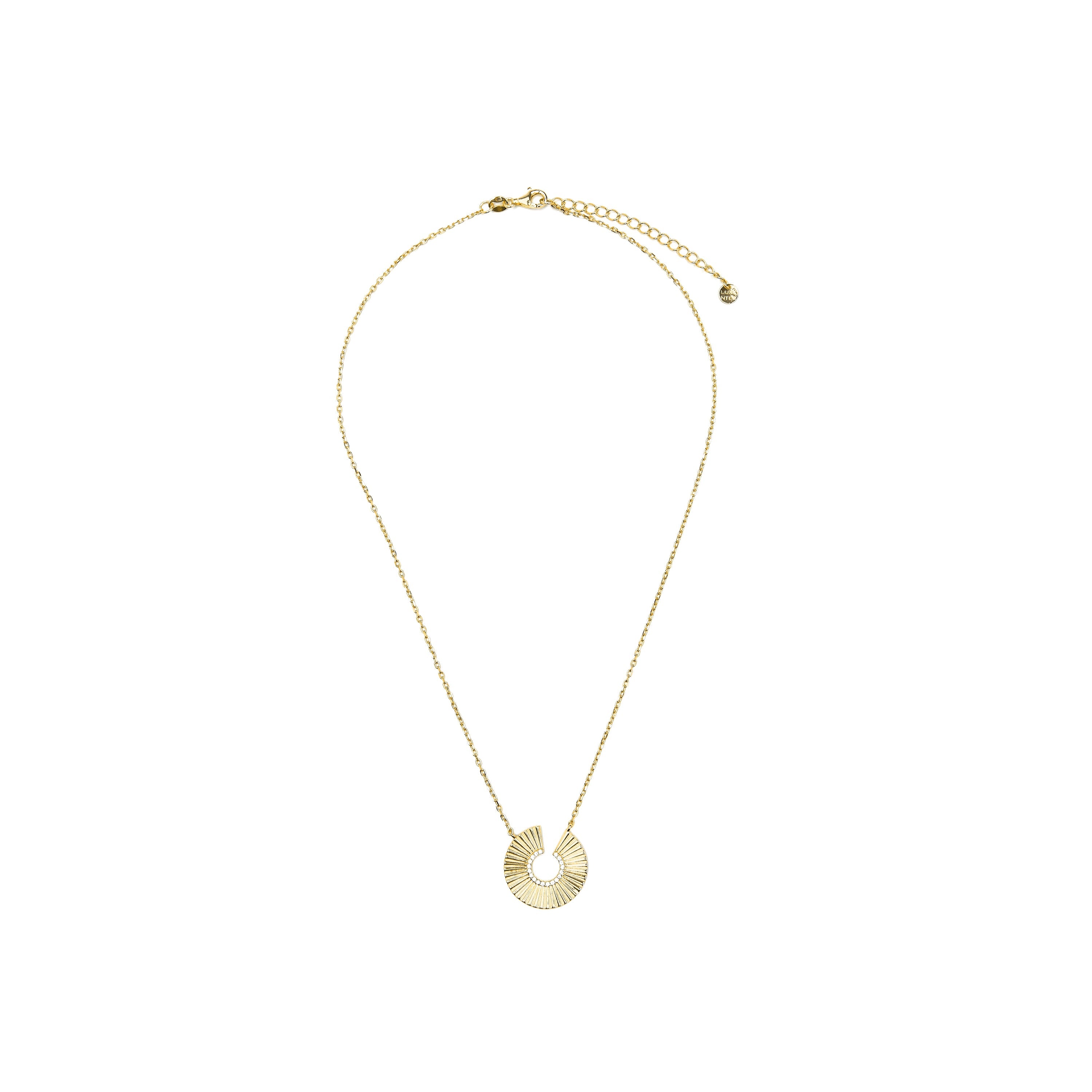 925 Sterling Silver and Brilliant Zirconia Necklace, 18k Yellow Gold Finish - Dragi