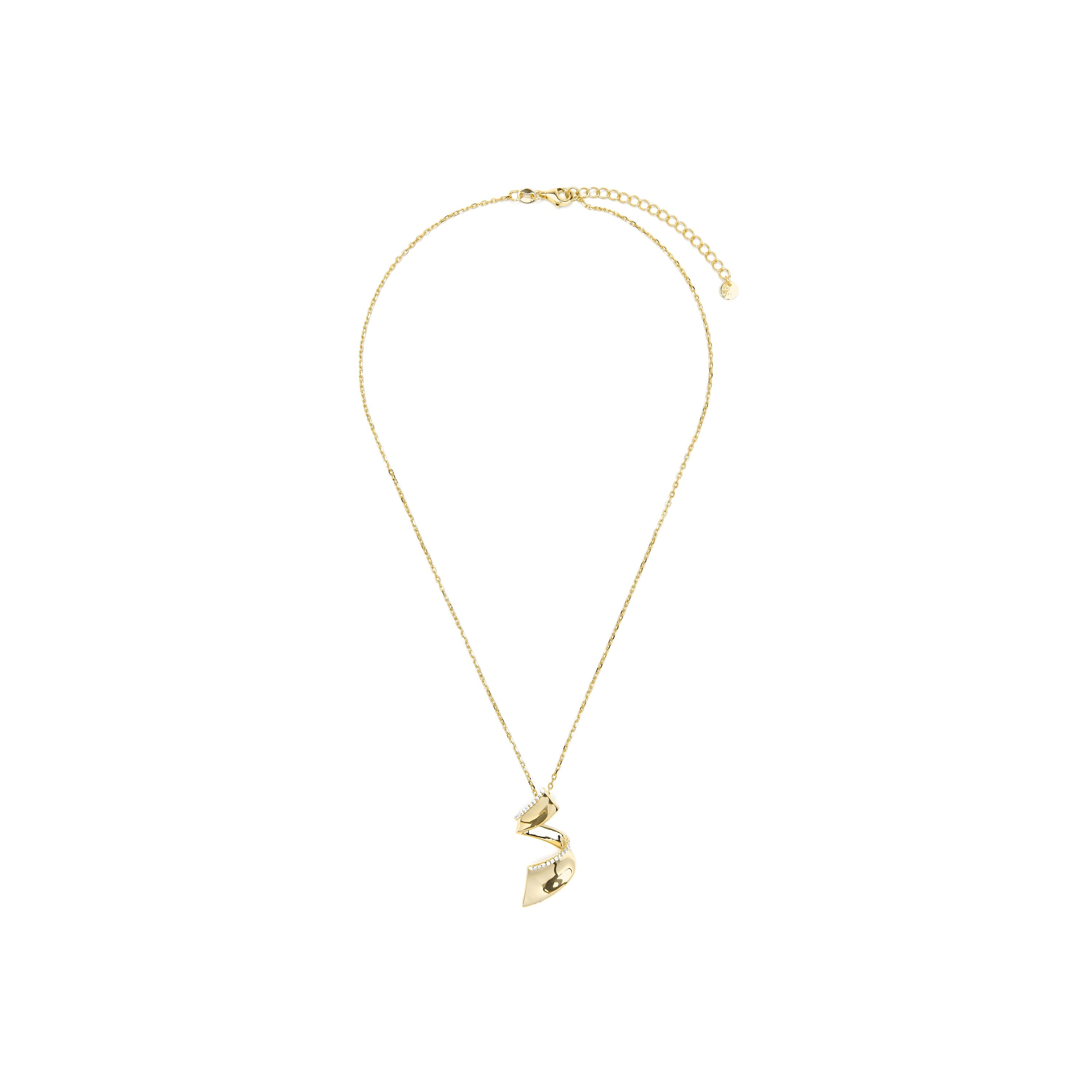 Collar de Plata de Ley 925 y Circonita Brillante acabado oro amarillo de 18k - Orba