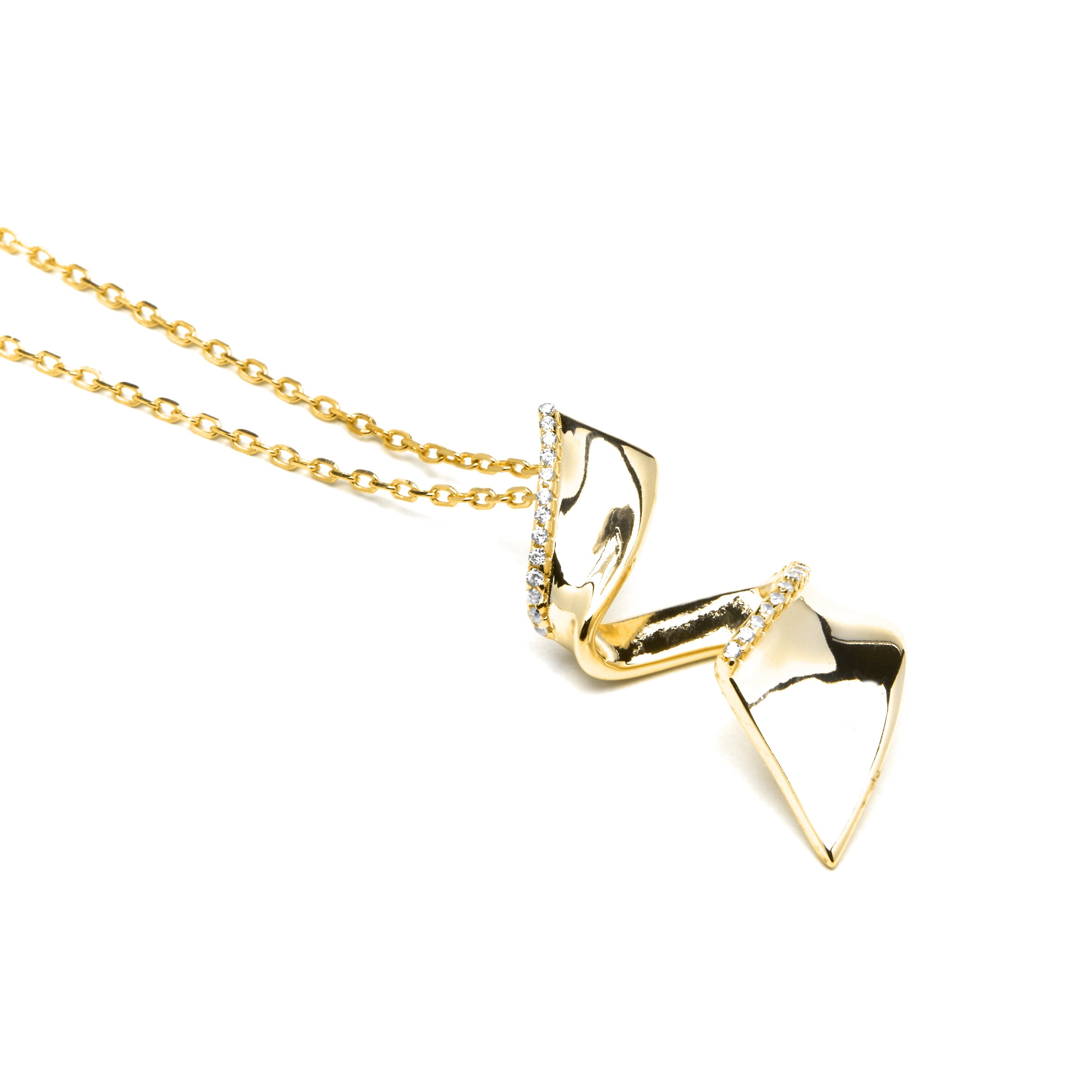 Collar de Plata de Ley 925 y Circonita Brillante acabado oro amarillo de 18k - Orba