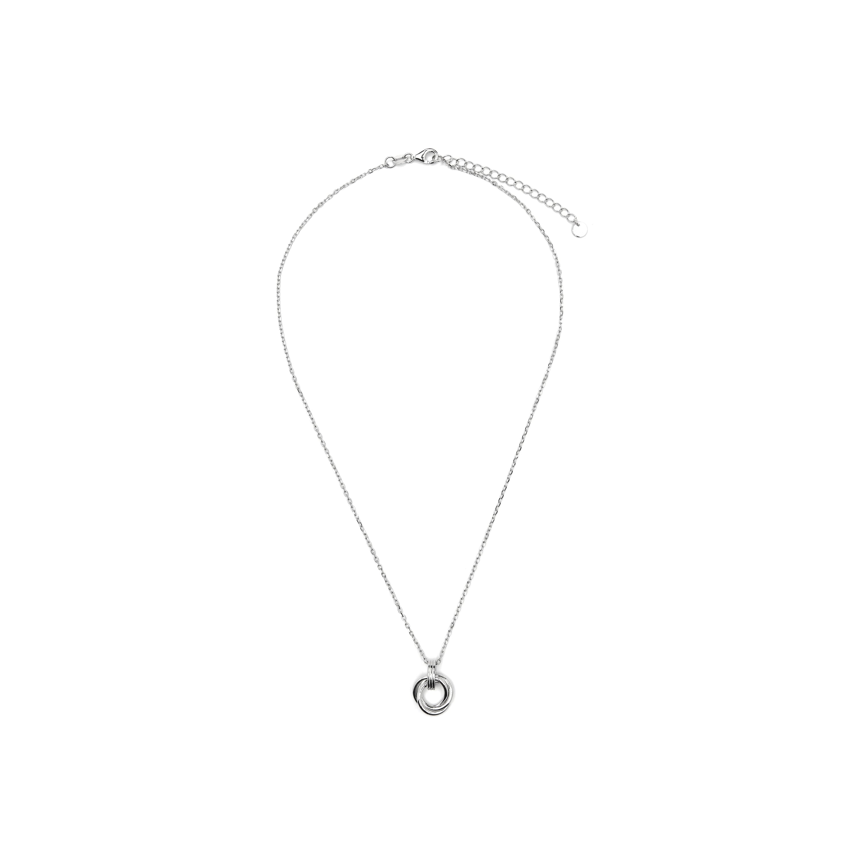 925 Sterling Silver and Brilliant Zirconia Necklace, Rhodium Finish - Imad