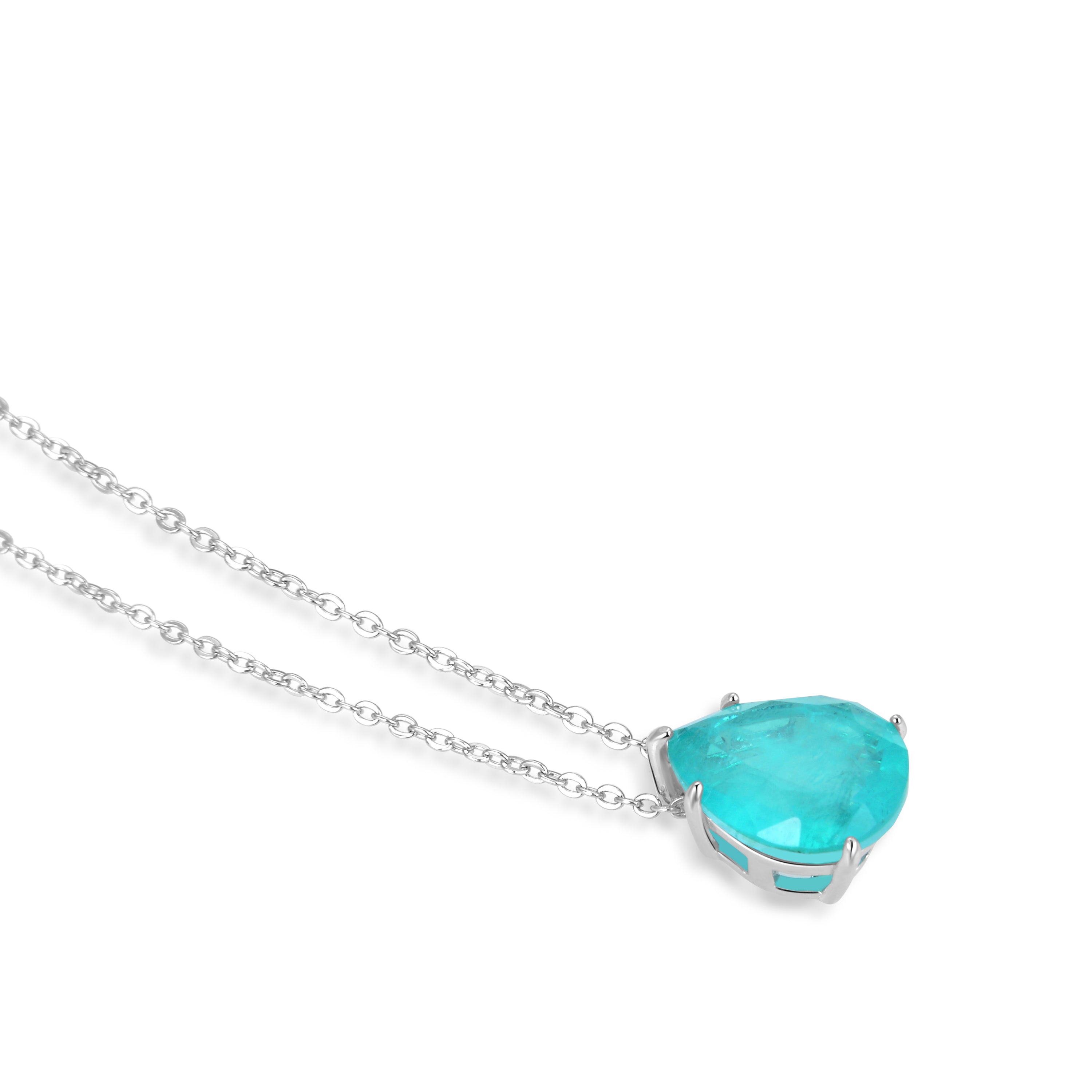 Collar de Plata de Ley 925 con Circonita Santa María Africana acabado en rodio - Geda