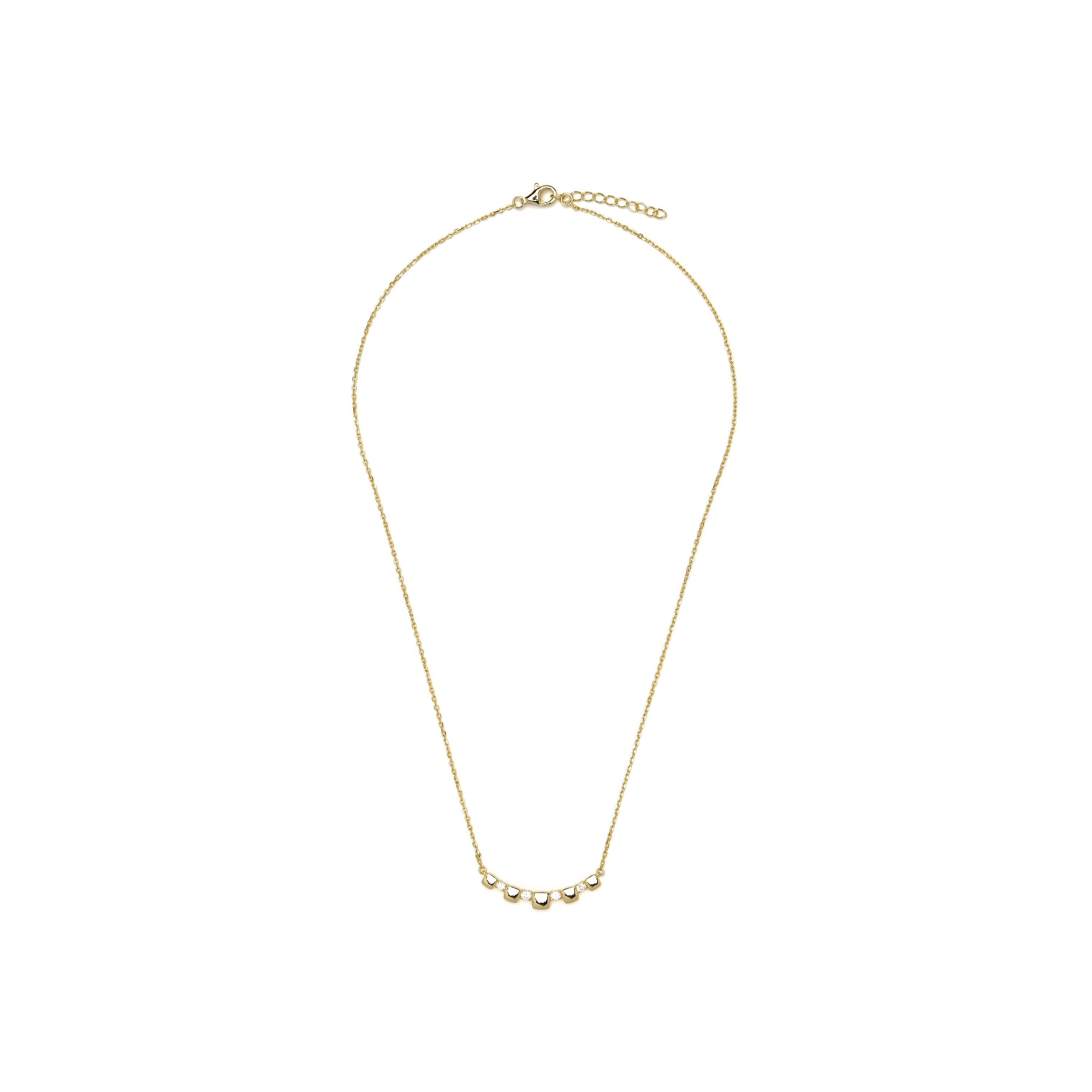 Collar de Plata de Ley 925 y Circonita Brillante acabado oro amarillo de 18k - Sures