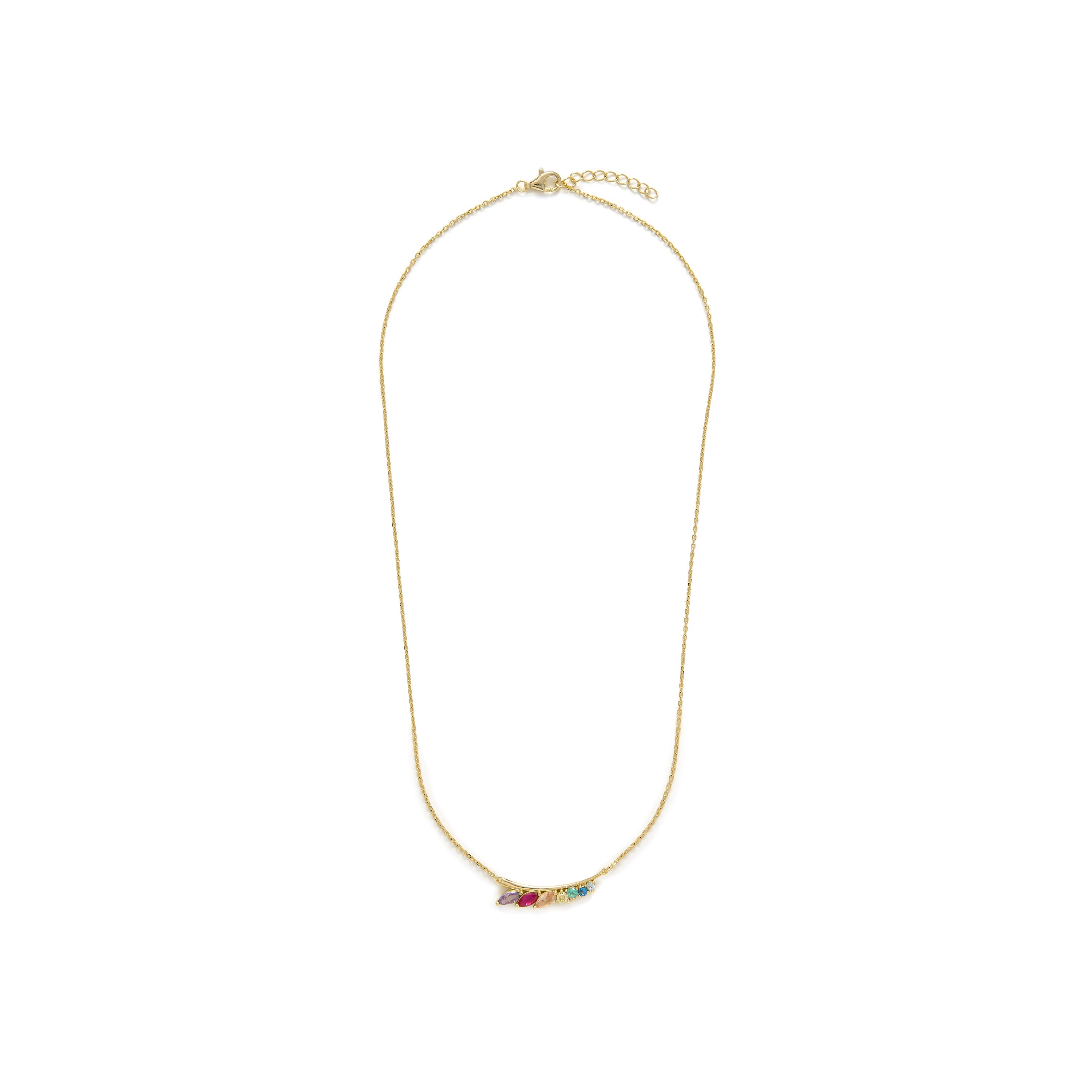 Collar de Plata de Ley 925 y Circonita Multicolor acabado en oro amarillo 18k - Nikon