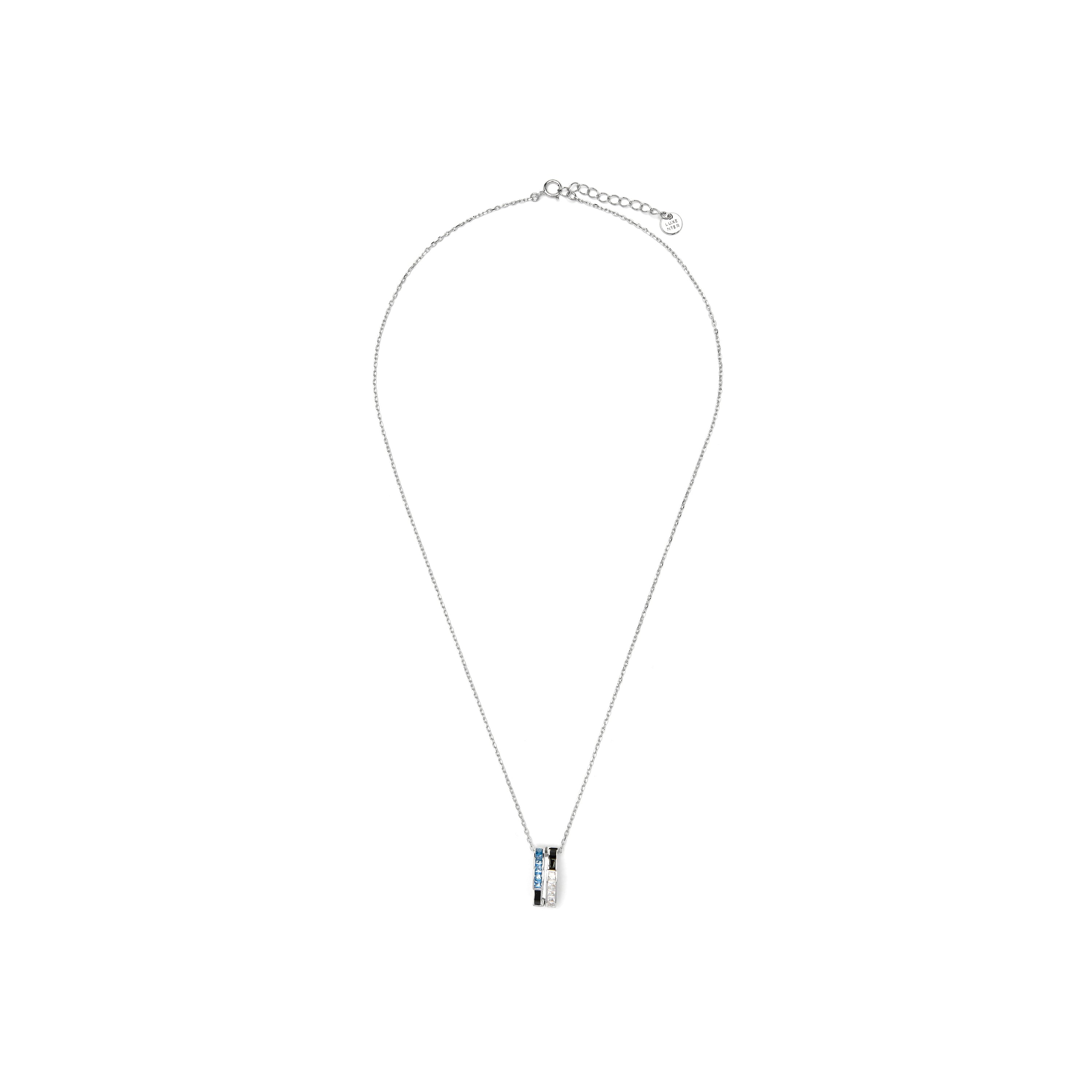 Collar de Plata de Ley 925 y Circonita Zafiro acabado rodio - Nikoa