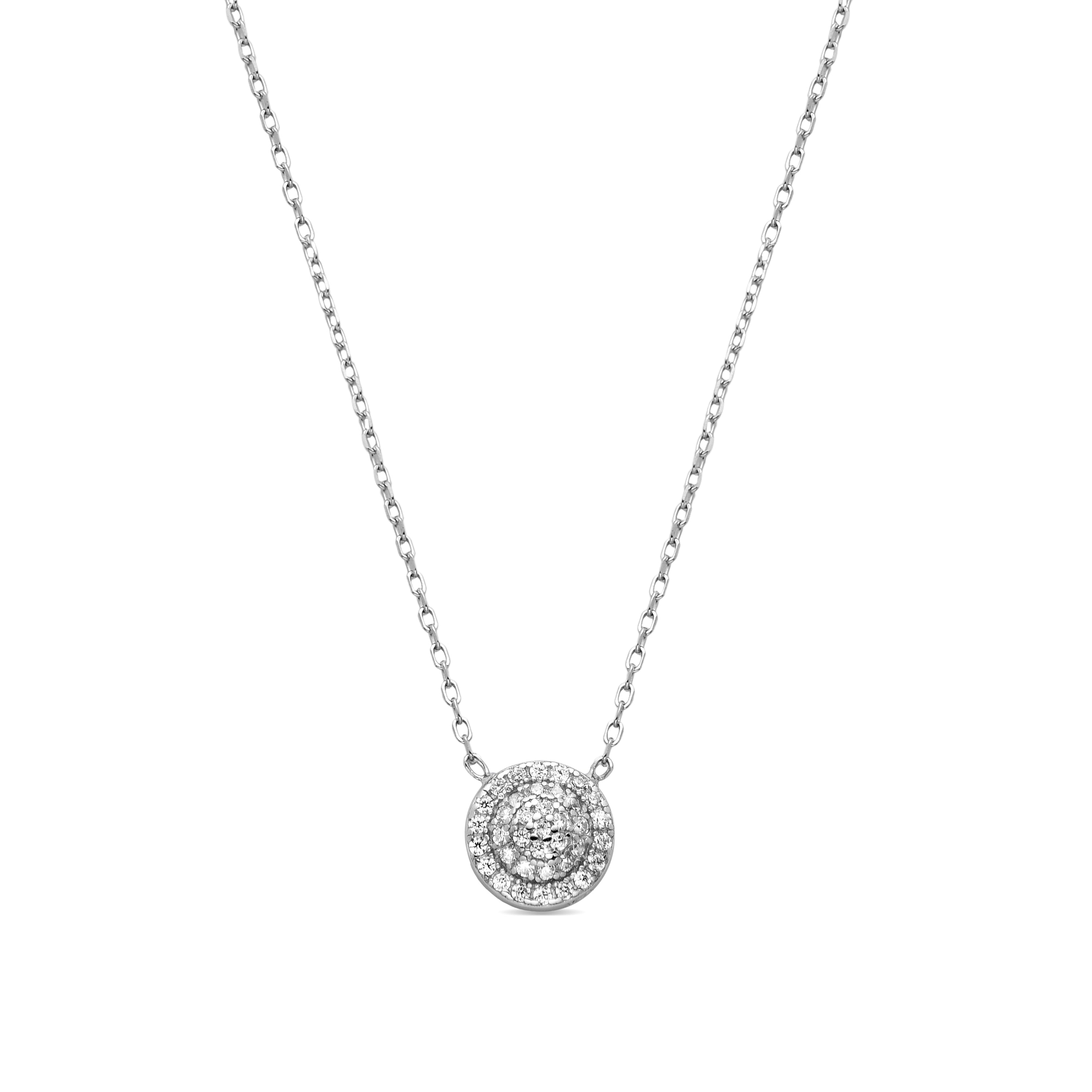 Collar de Plata de Ley 925 con Circonita Brillante acabado en rodio - Adhel
