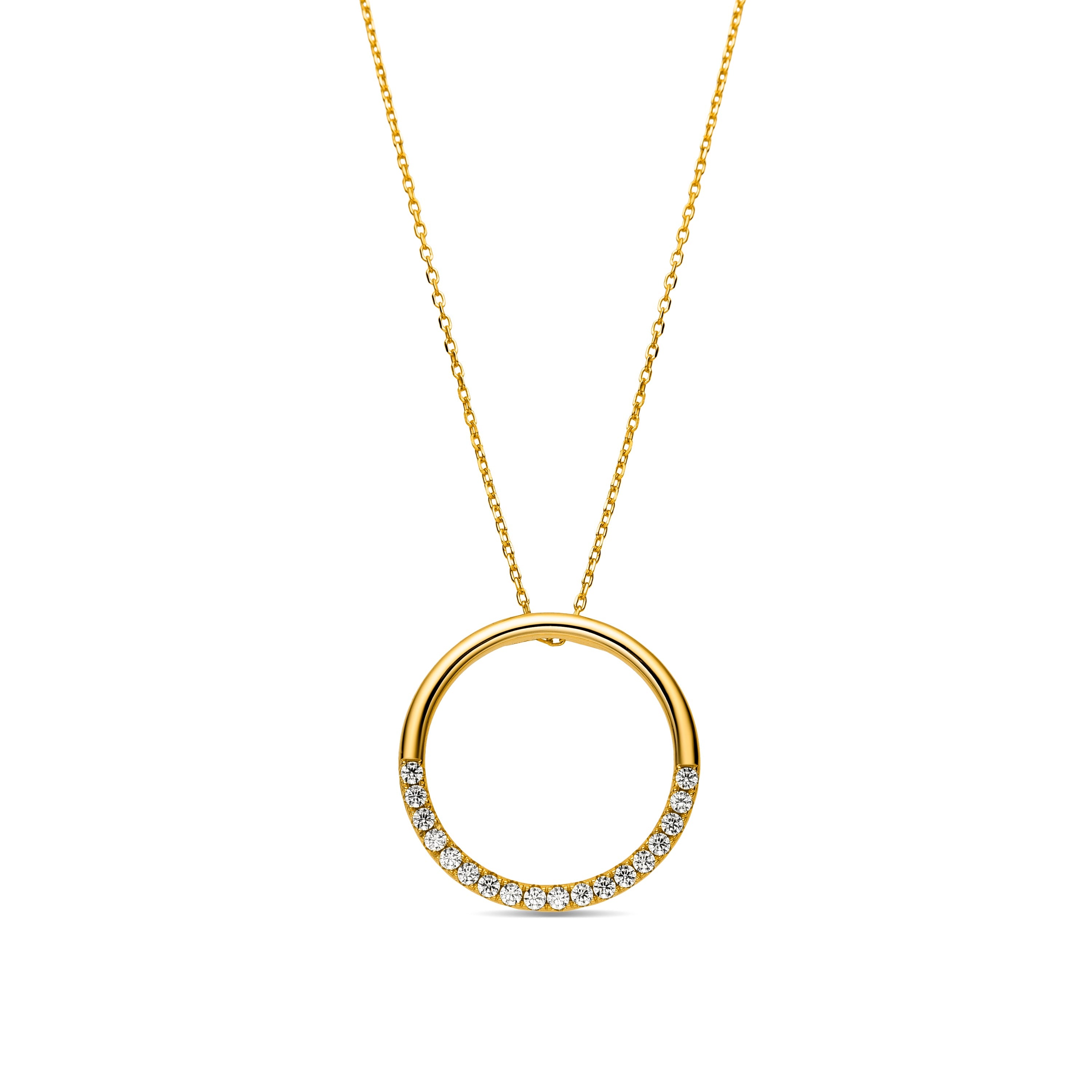 925 Sterling Silver and Brilliant Zirconia Necklace with Rhodium Finish - Myna
