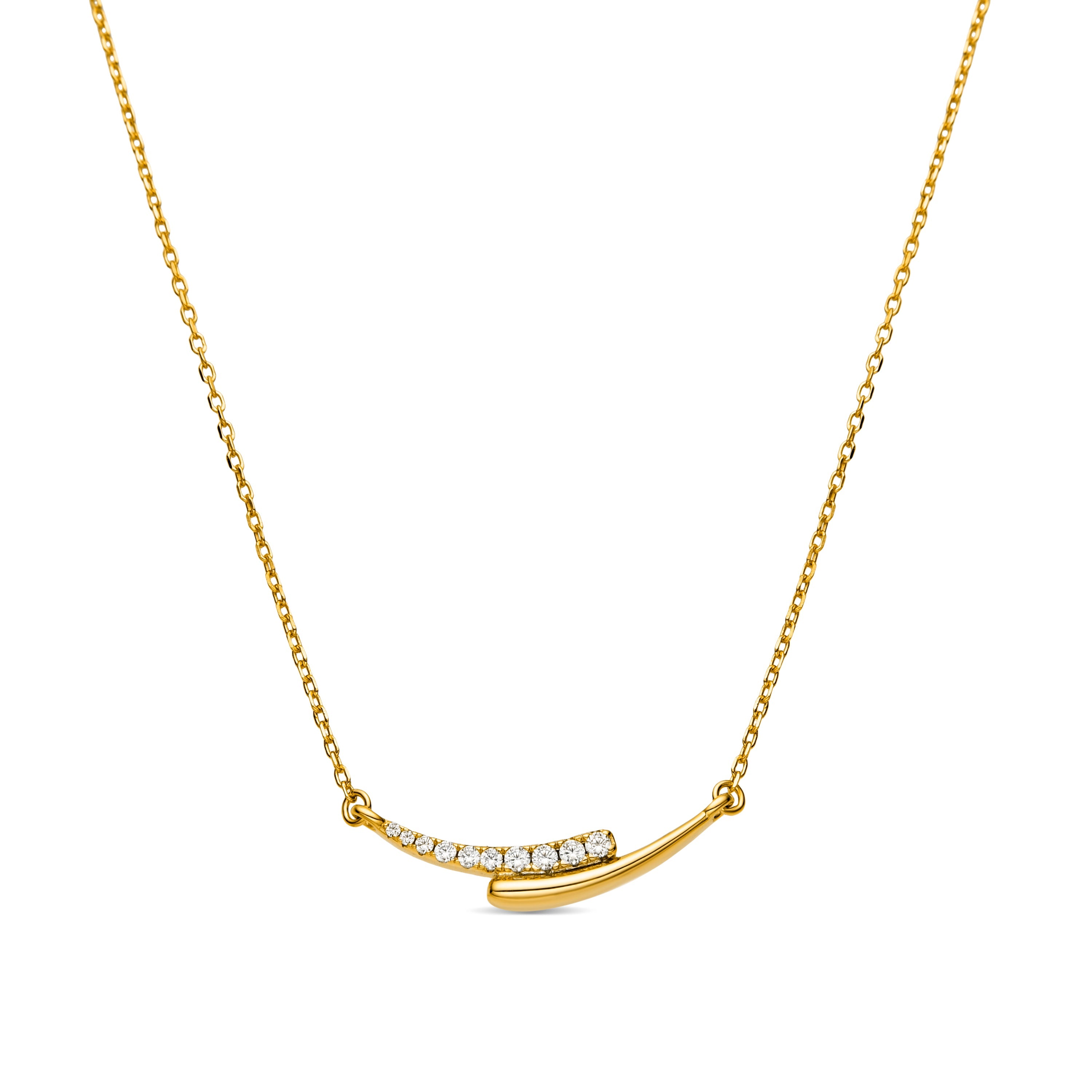 925 Sterling Silver and Brilliant Zirconia Necklace with Rhodium Finish - Whis