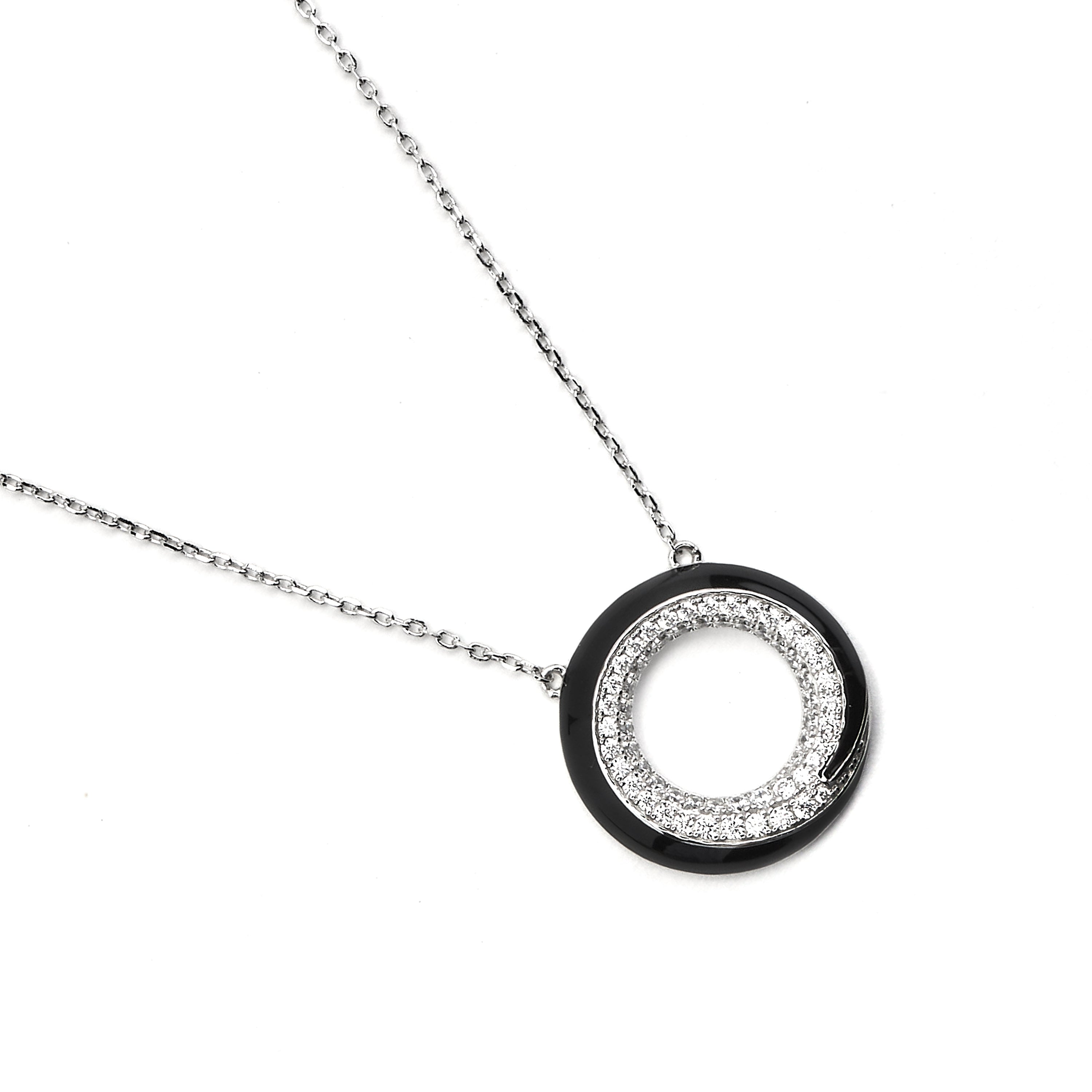 Collar de Plata de Ley 925 y Lacado Negro acabado en rodio - Darkbe