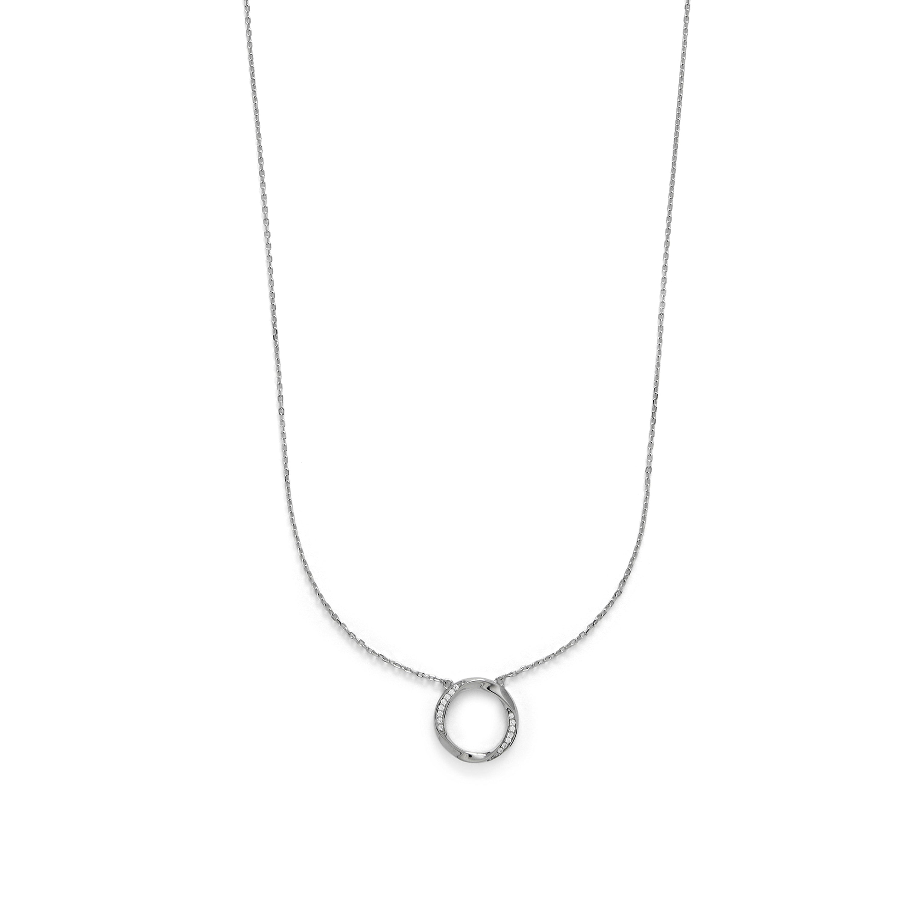 Sterling Silver 925 and Brilliant Zirconia Necklace with rhodium finish - Ilwe