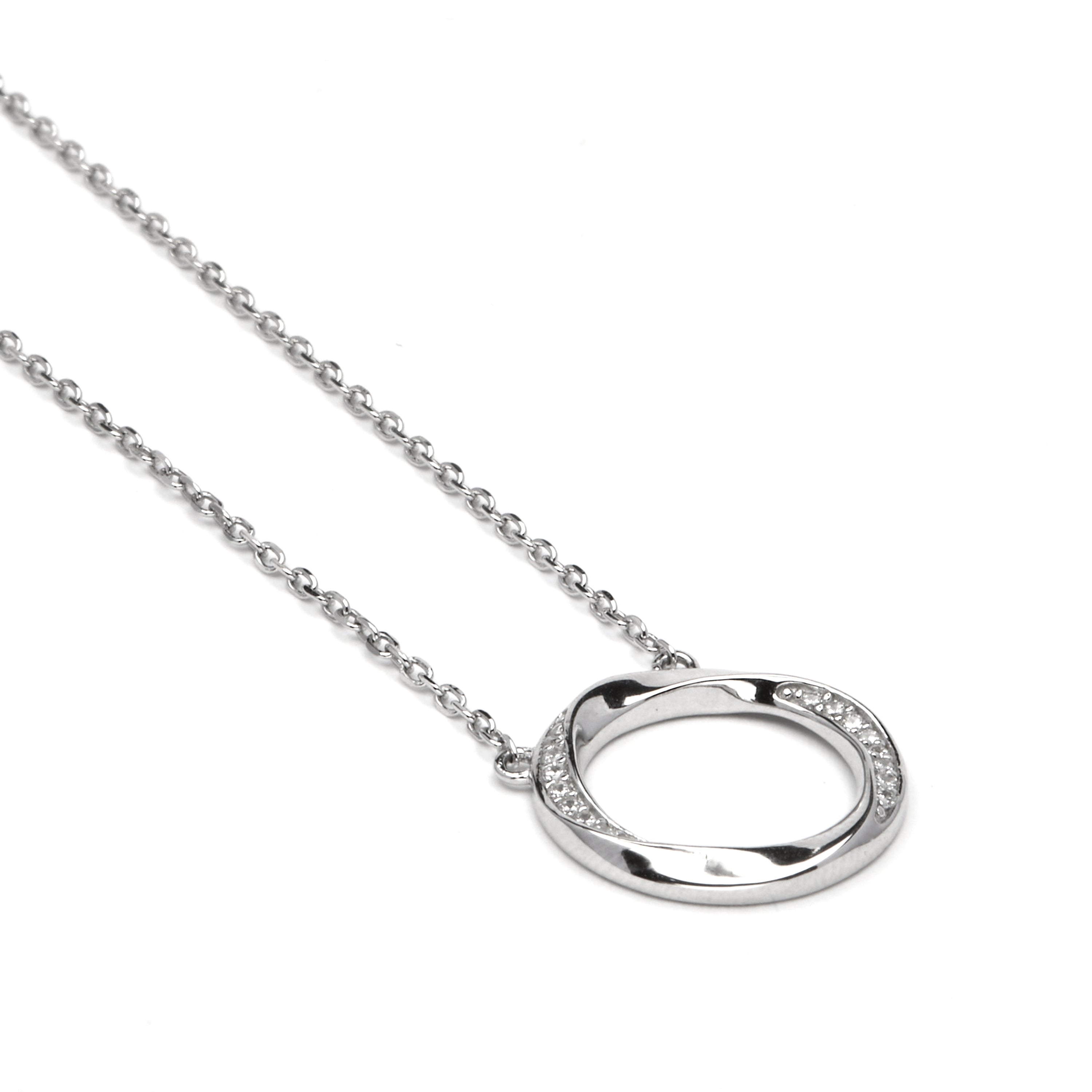 Sterling Silver 925 and Brilliant Zirconia Necklace with rhodium finish - Ilwe