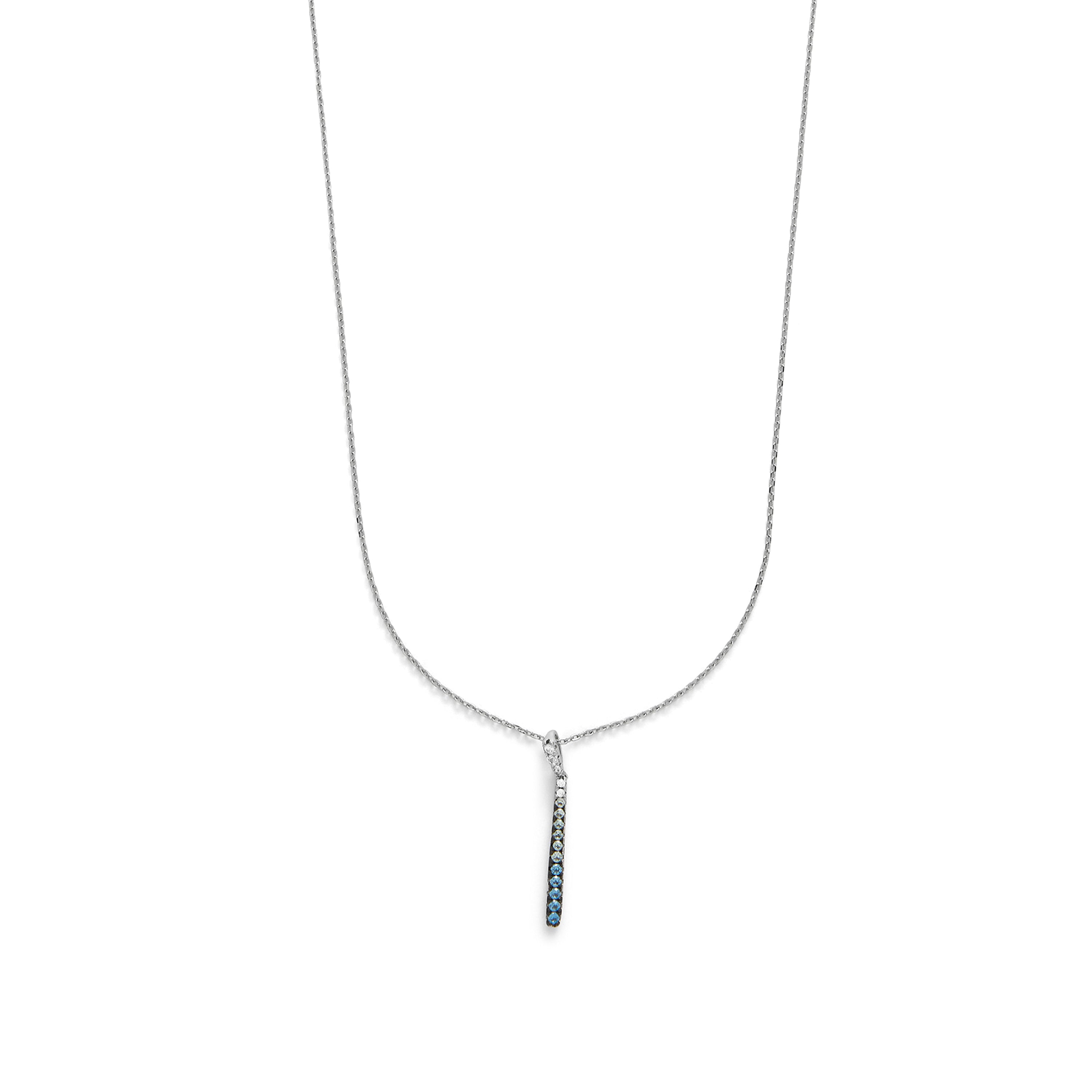 925 Sterling Silver Sapphire Zirconia Rhodium Plated Necklace - Finsha