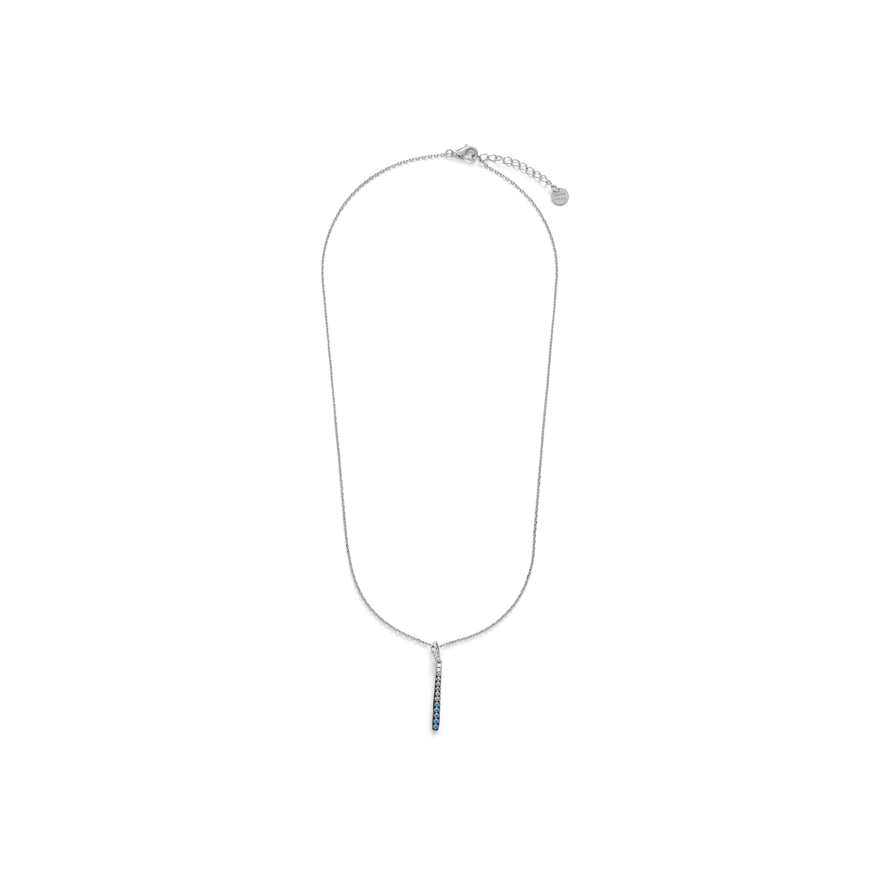 925 Sterling Silver Sapphire Zirconia Rhodium Plated Necklace - Finsha
