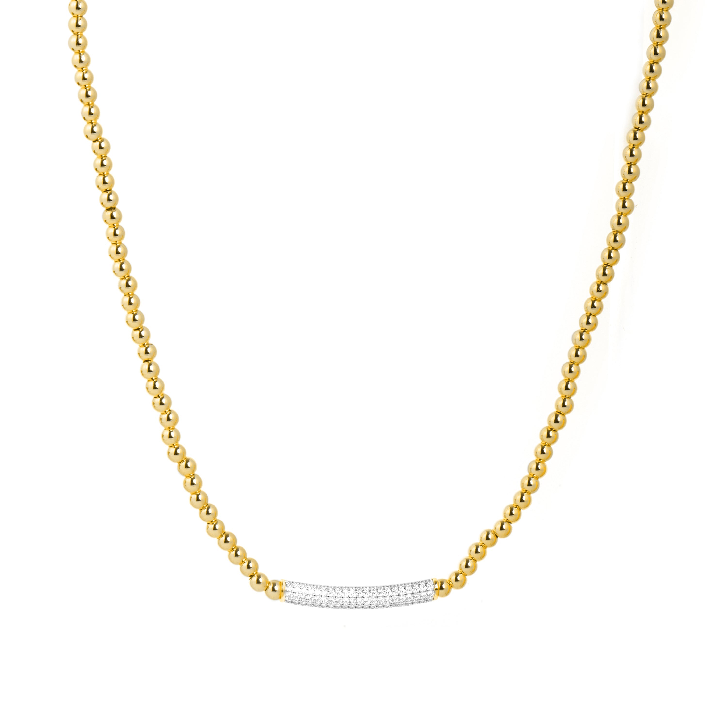 18k yellow gold-plated necklace with brilliant zirconia - Basfri