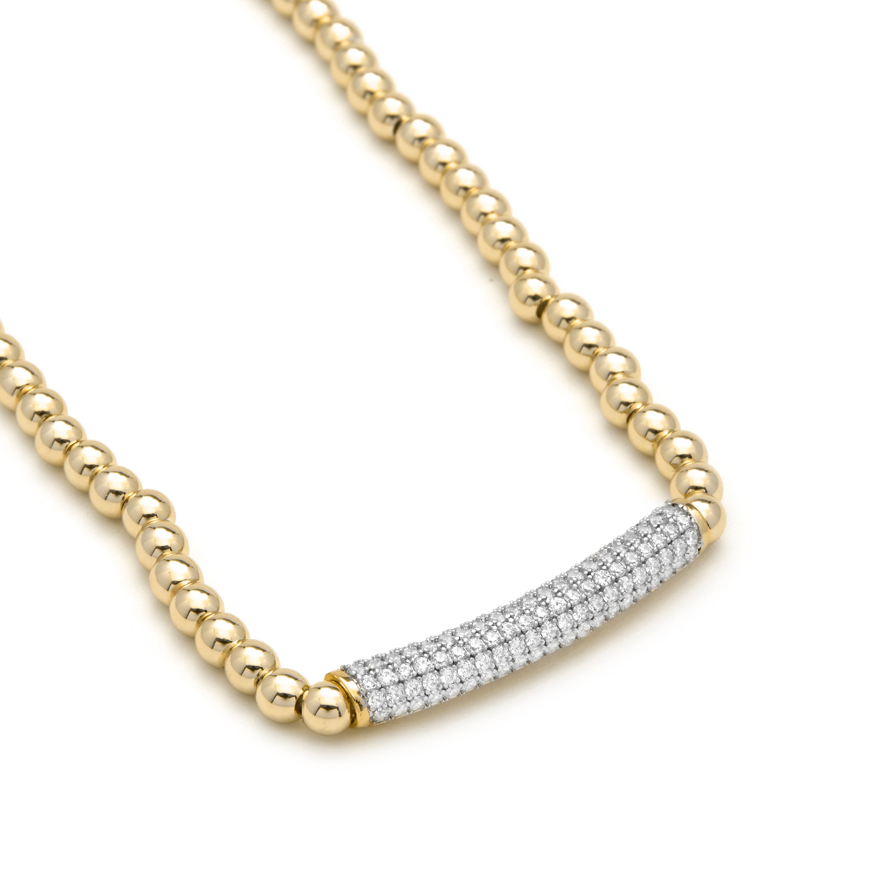 18k yellow gold-plated necklace with brilliant zirconia - Basfri