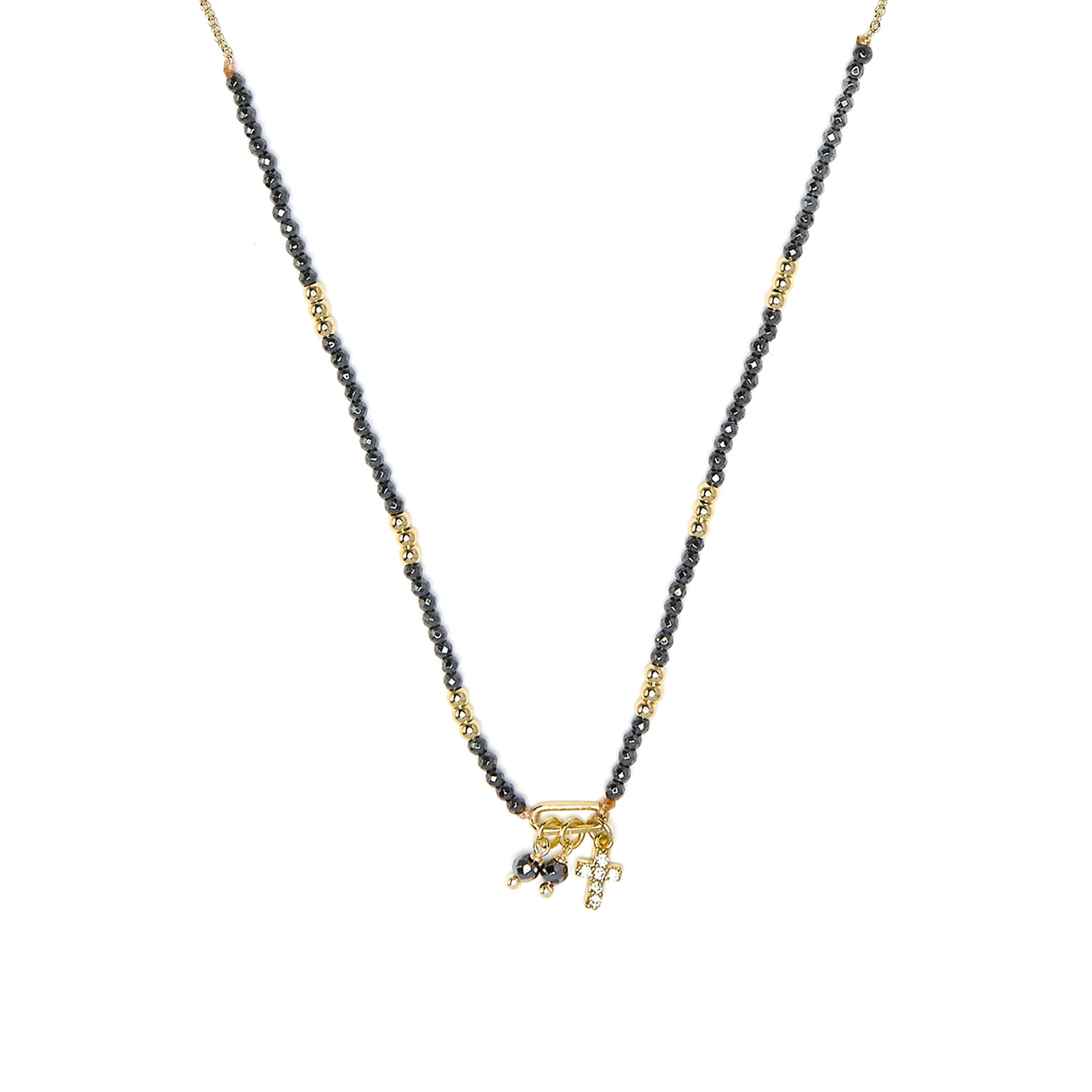 Sterling Silver 925 and Brilliant Zircon Necklace finished in 18k yellow gold - Phanvas