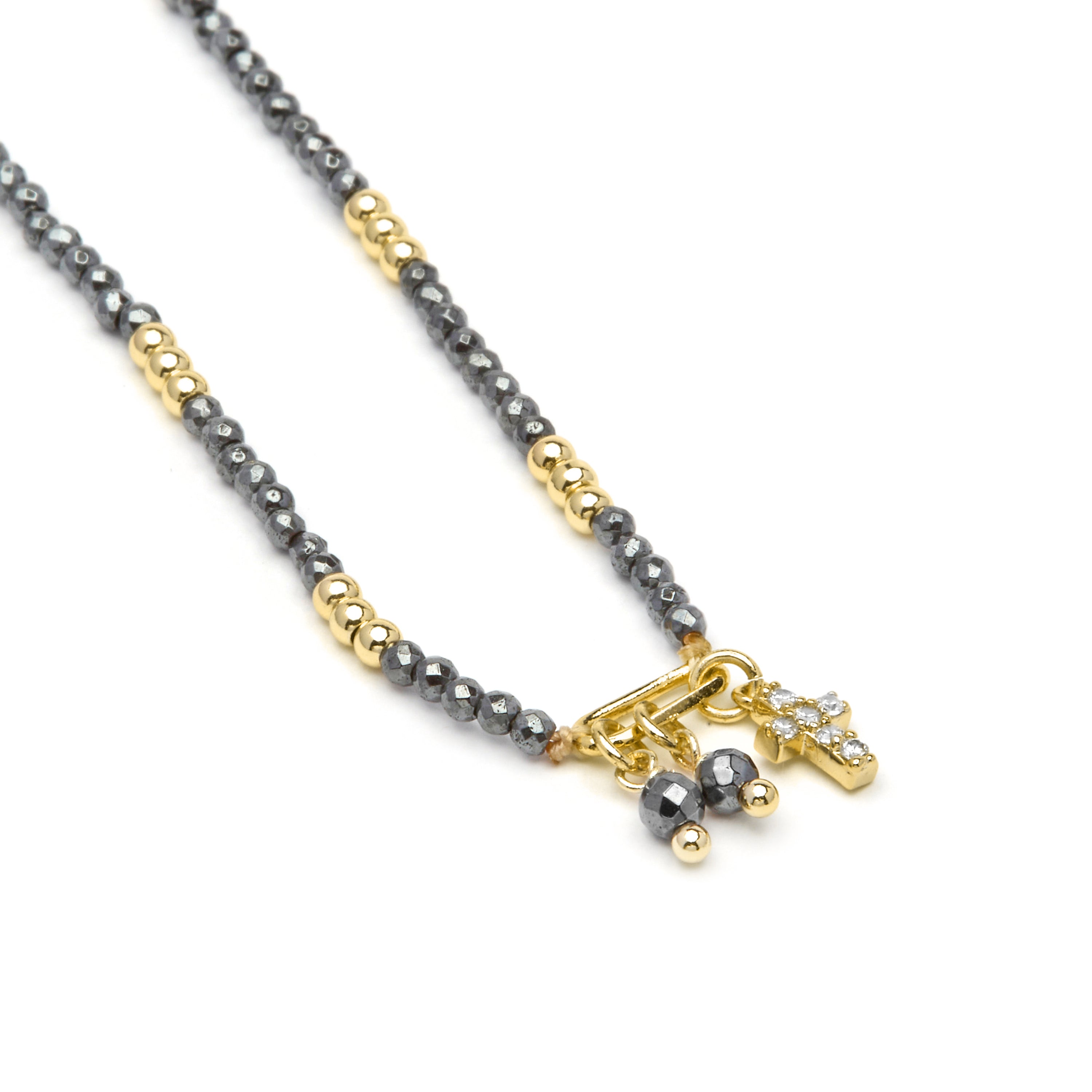 Collar de Plata de Ley 925 y Circonita Brillante acabado en oro amarillo 18k - Phanvas