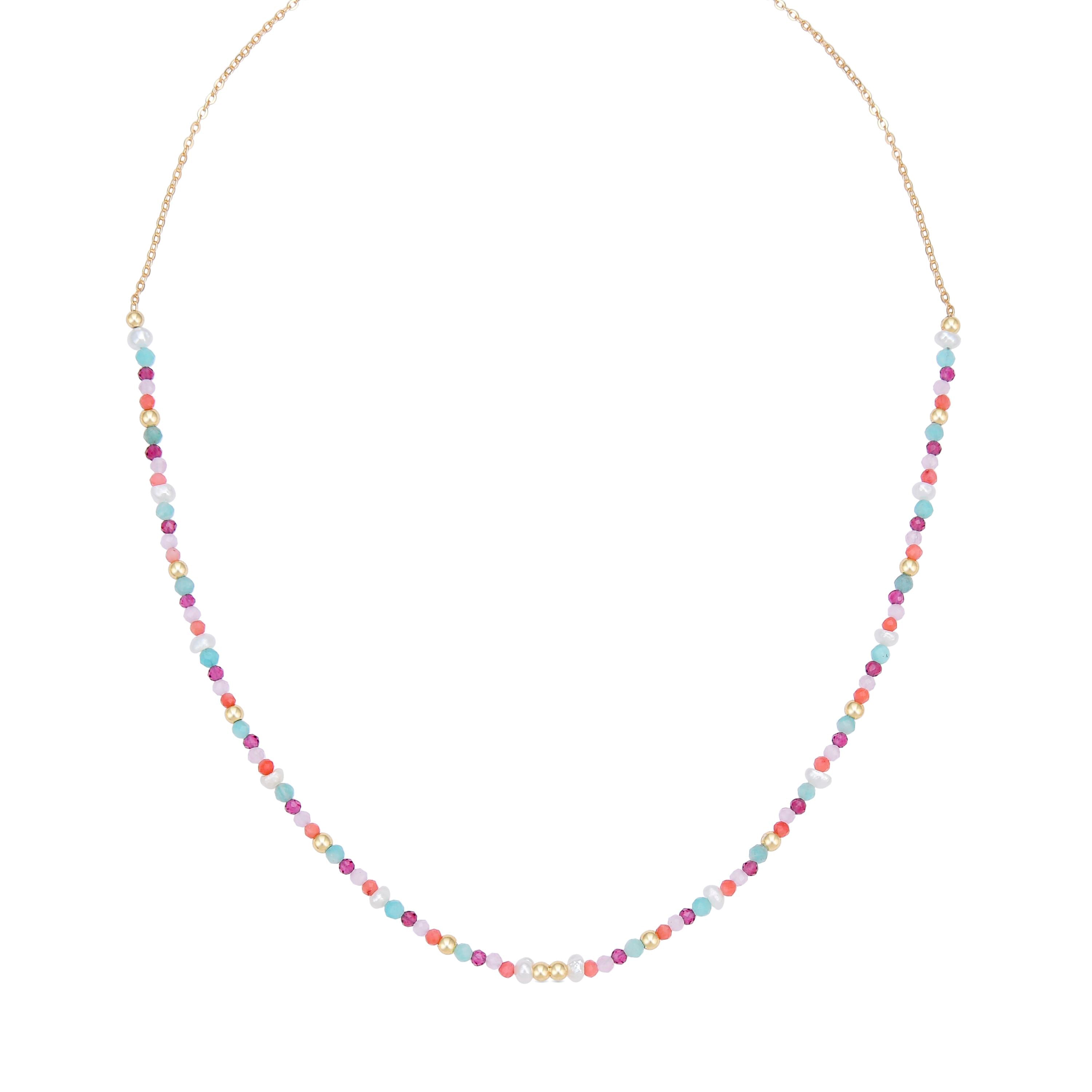 Collar de Plata de Ley 925 con Cuarzo Hidrotermal Naranja acabado en oro amarillo 18K - Asvorg