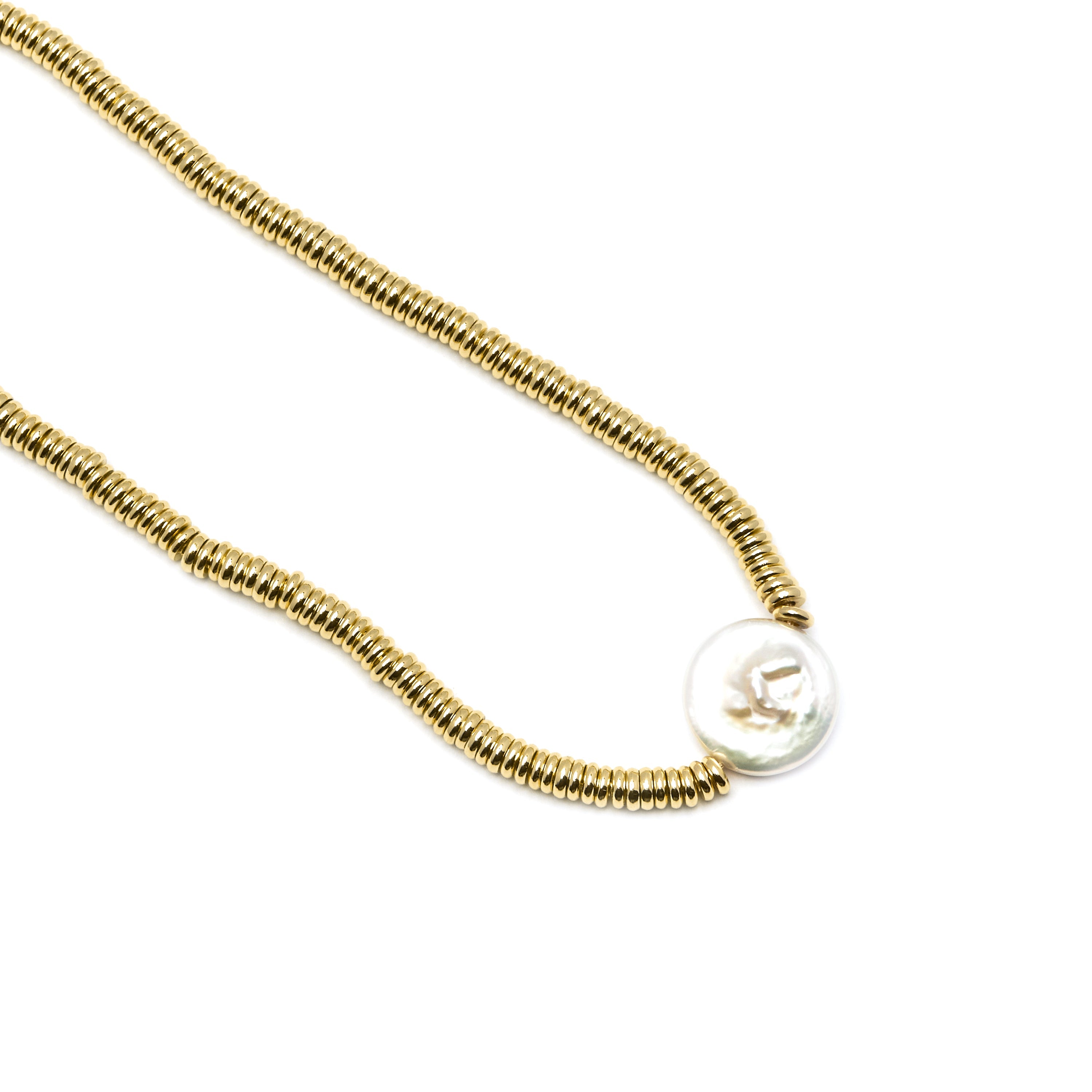 Colar de Hematita Dourada com acabamento em ouro amarelo 18K - Siever