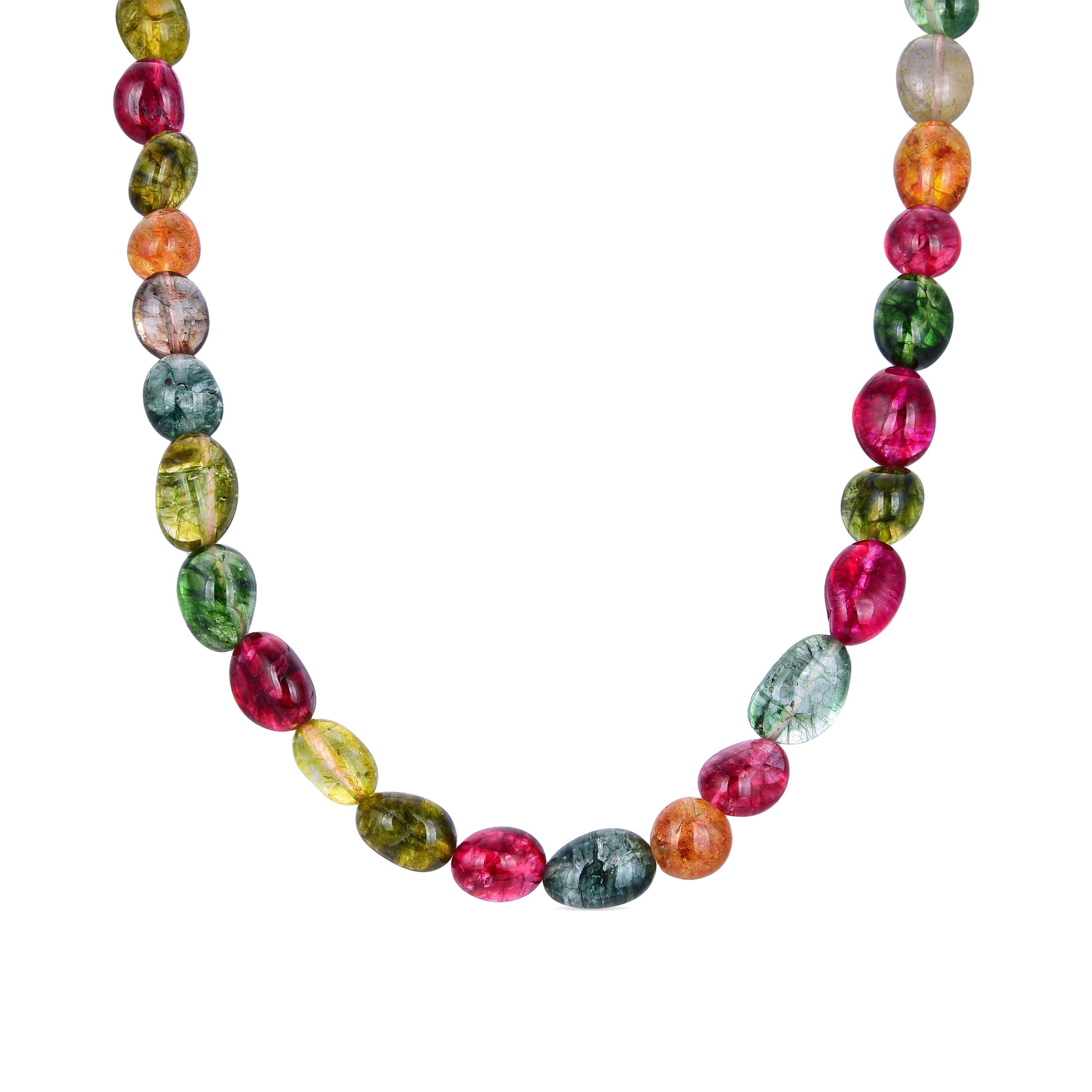 925 Sterling Silver Necklace with Multicolor Crystals Finished in 18K Yellow Gold - Karse