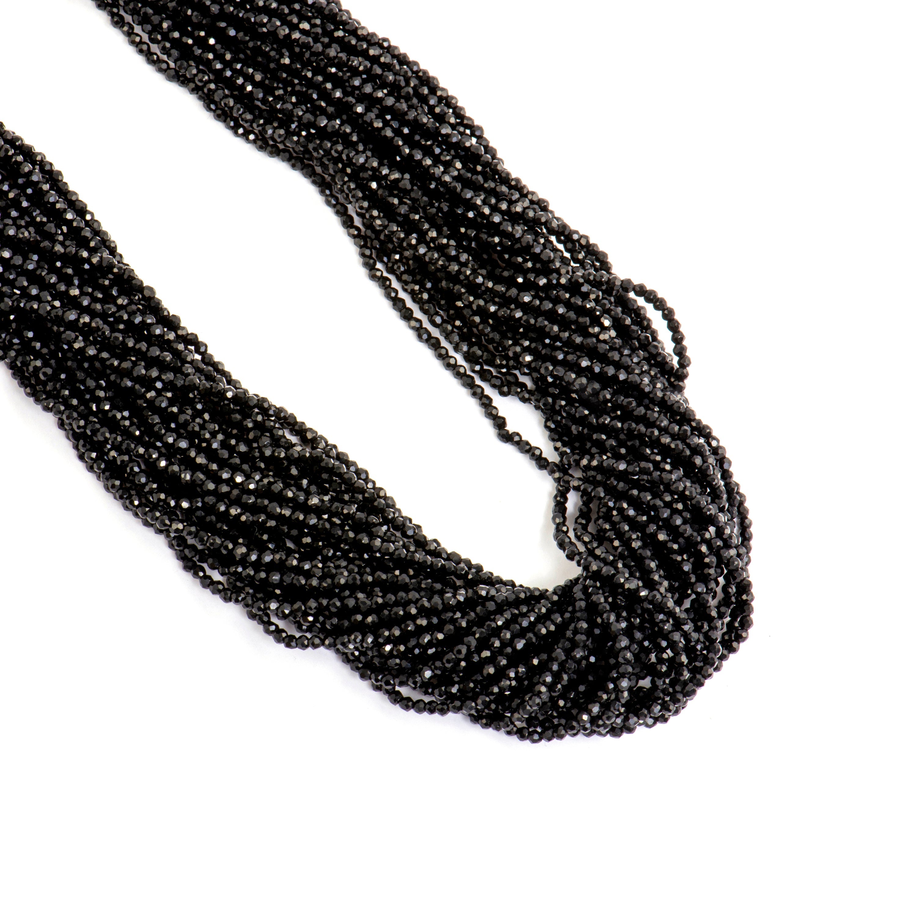 Collar de Plata de Ley 925 y Cristal Negro acabado rodio - Kibak