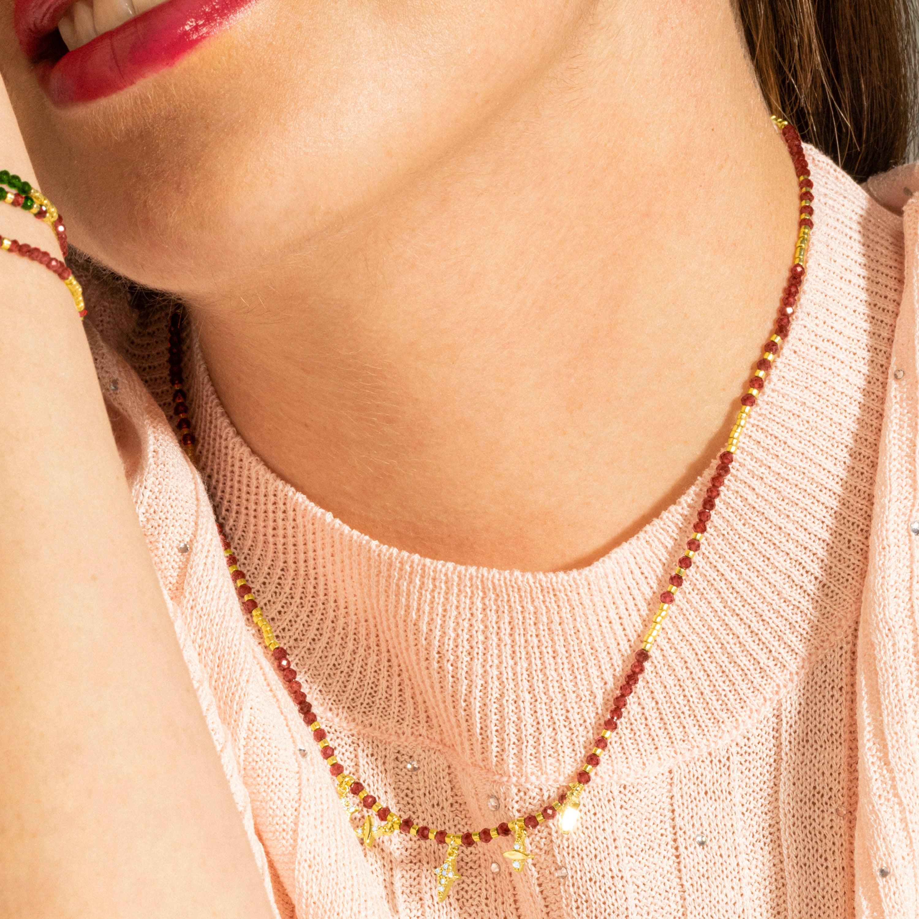 Colar de Prata 925 e Zircônia Brilhante com acabamento em ouro 18k - Paila