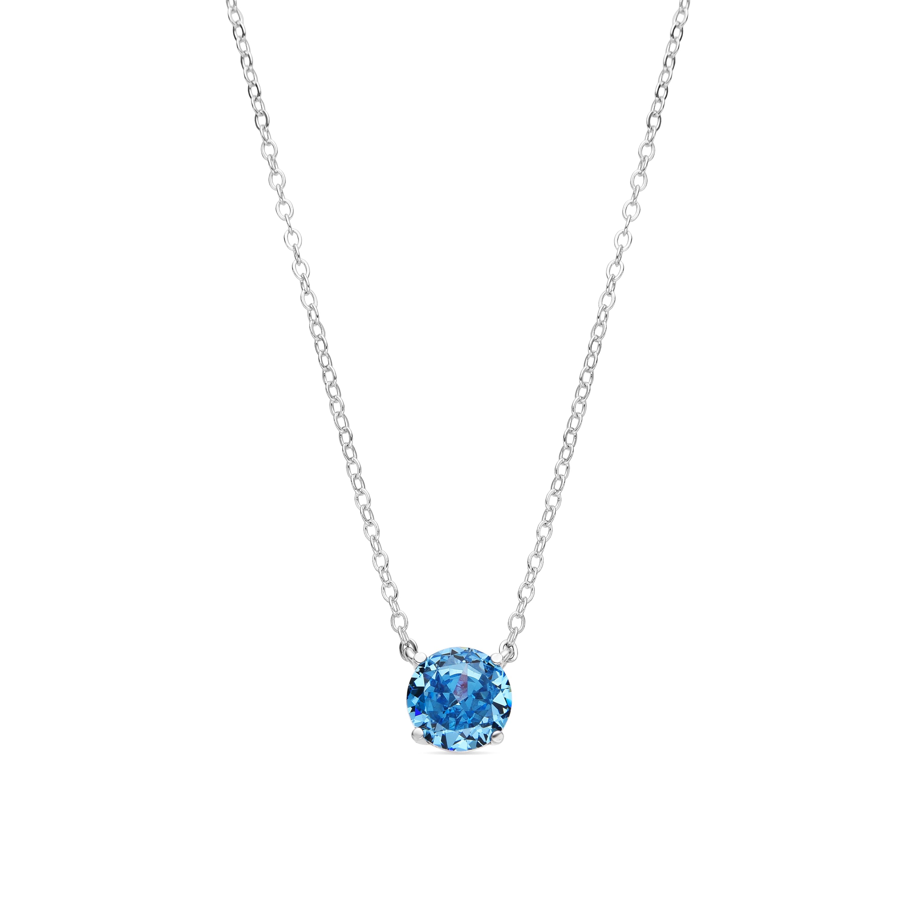 925 Sterling Silver and Onyx Zirconia Necklace with Rhodium Finish - Baran