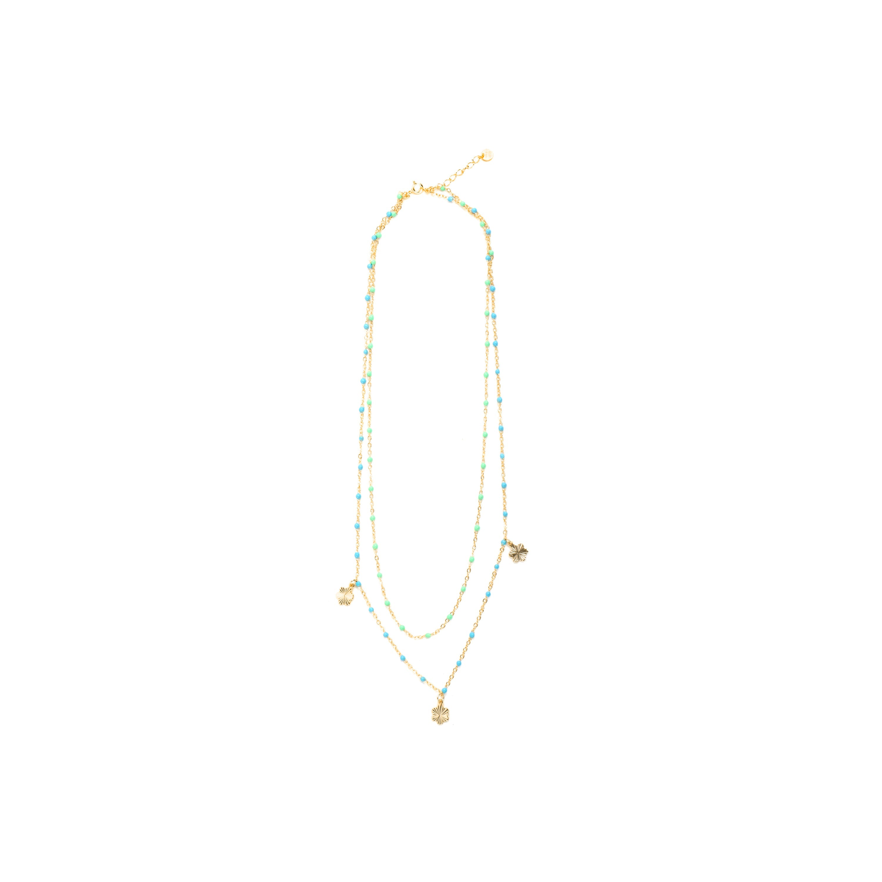 Colar de Prata de Lei 925 e Esmalte Azul com acabamento em ouro amarelo 18k - Lilith