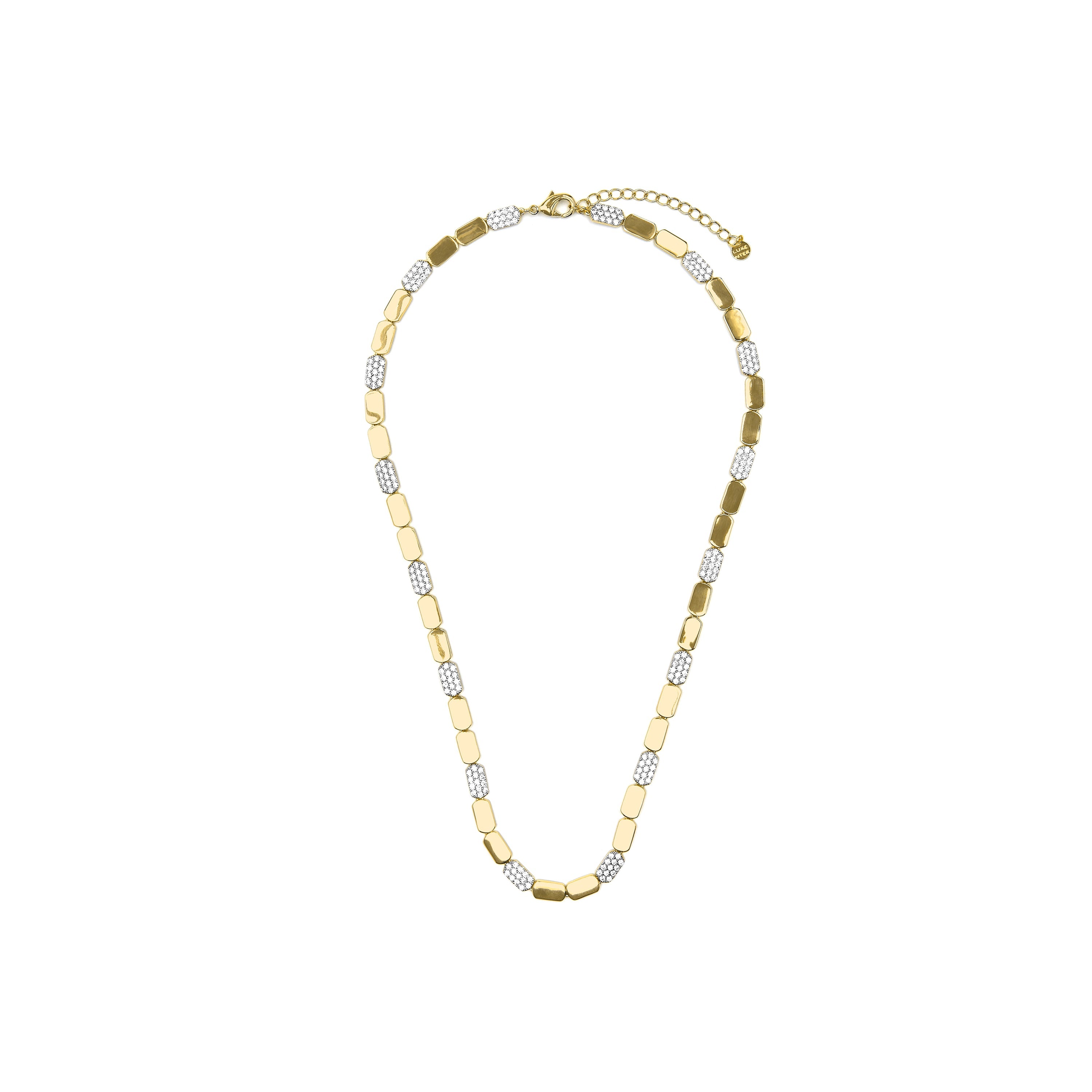 925 Sterling Silver and Brilliant Zirconia Necklace in 18k Yellow Gold Finish - Likgo