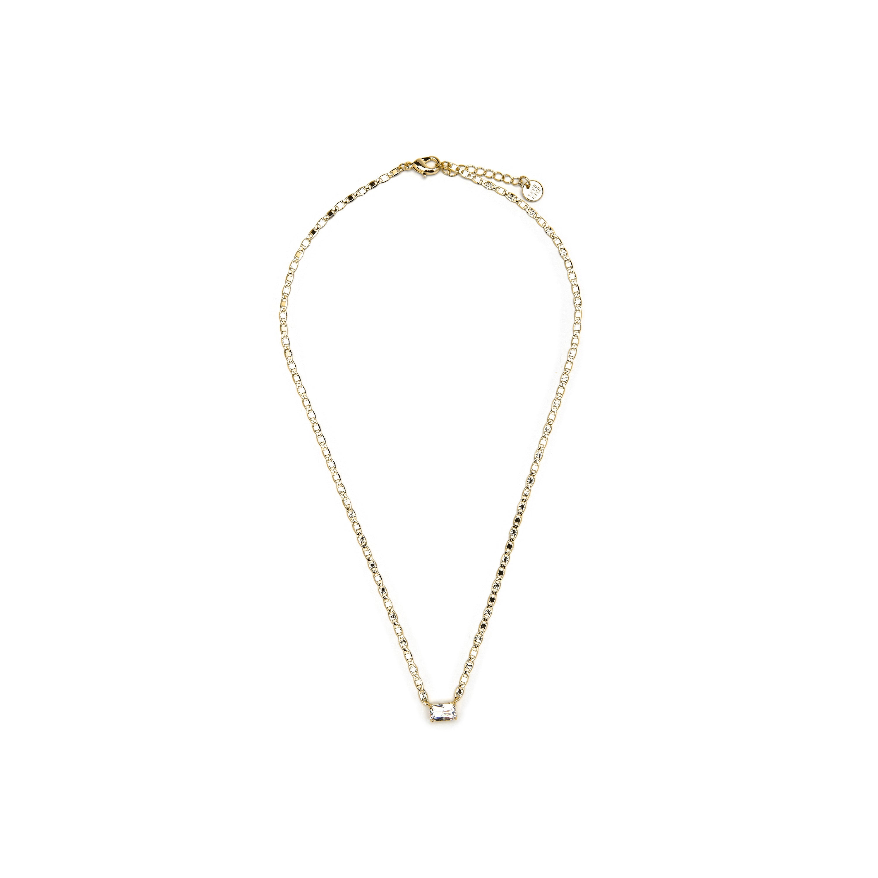 Dusan 18k yellow gold-finished sterling silver and brilliant cubic zirconia necklace