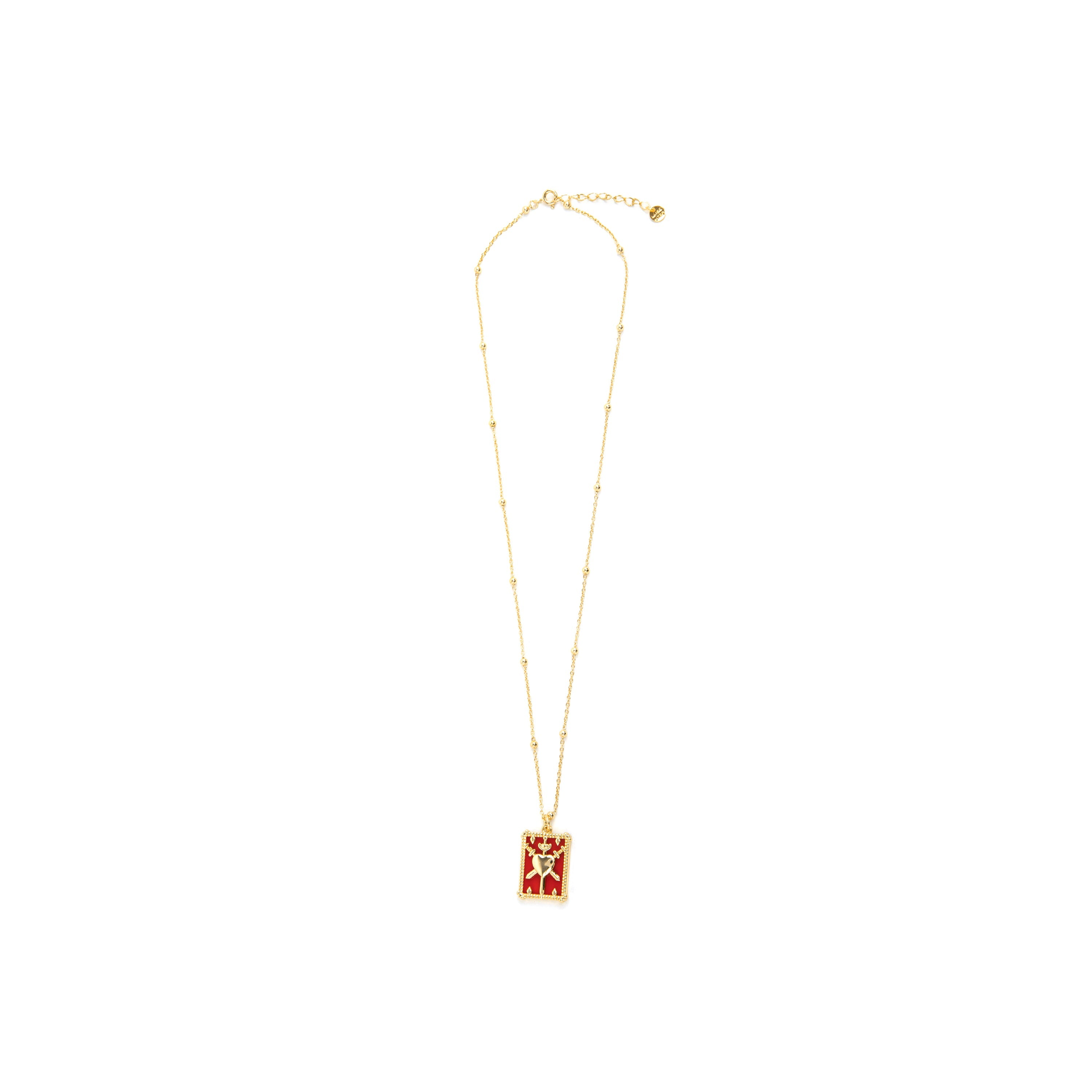 Colar Izave em Prata 925, laca vermelha e acabamento em ouro amarelo 18k
