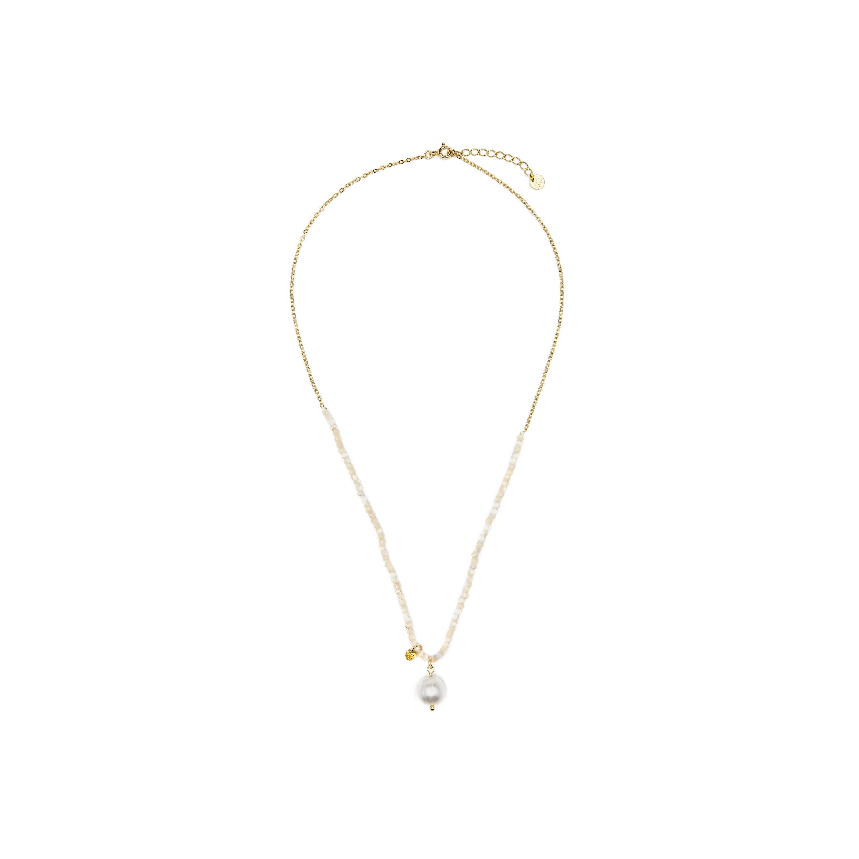 Colar de Prata 925 e Cristal Branco banhado a ouro amarelo 18k - Husu