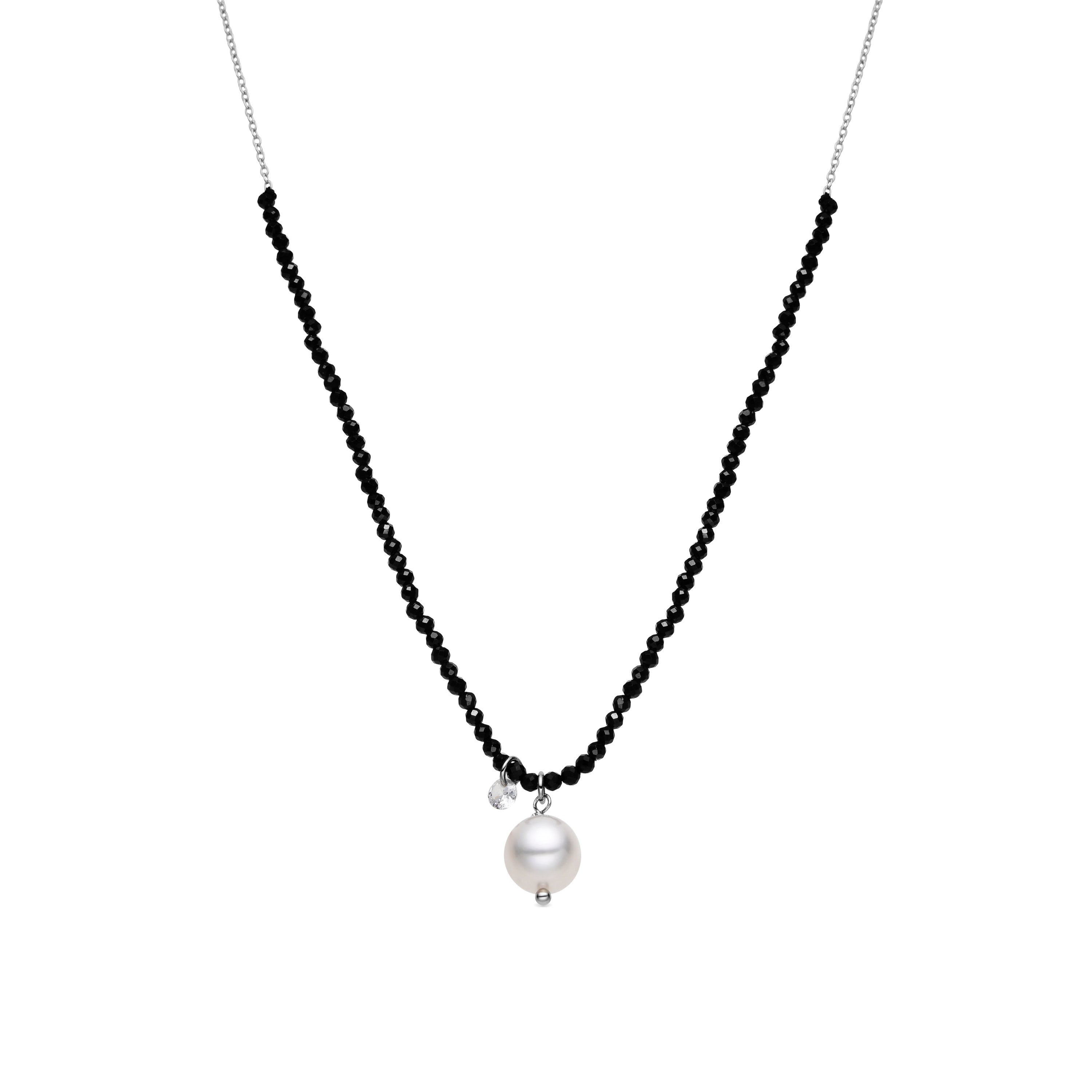 Colar de Prata 925 e Cristal Branco banhado a ouro amarelo 18k - Husu