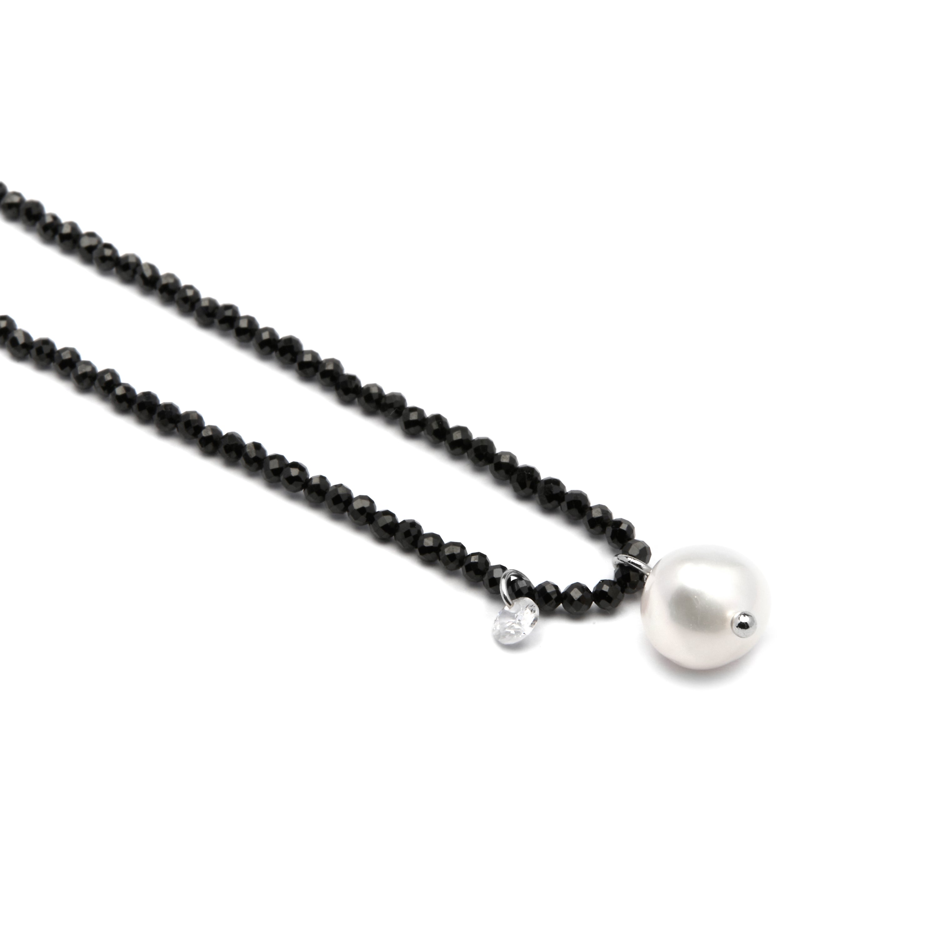 Colar de Prata 925 e Cristal Branco banhado a ouro amarelo 18k - Husu